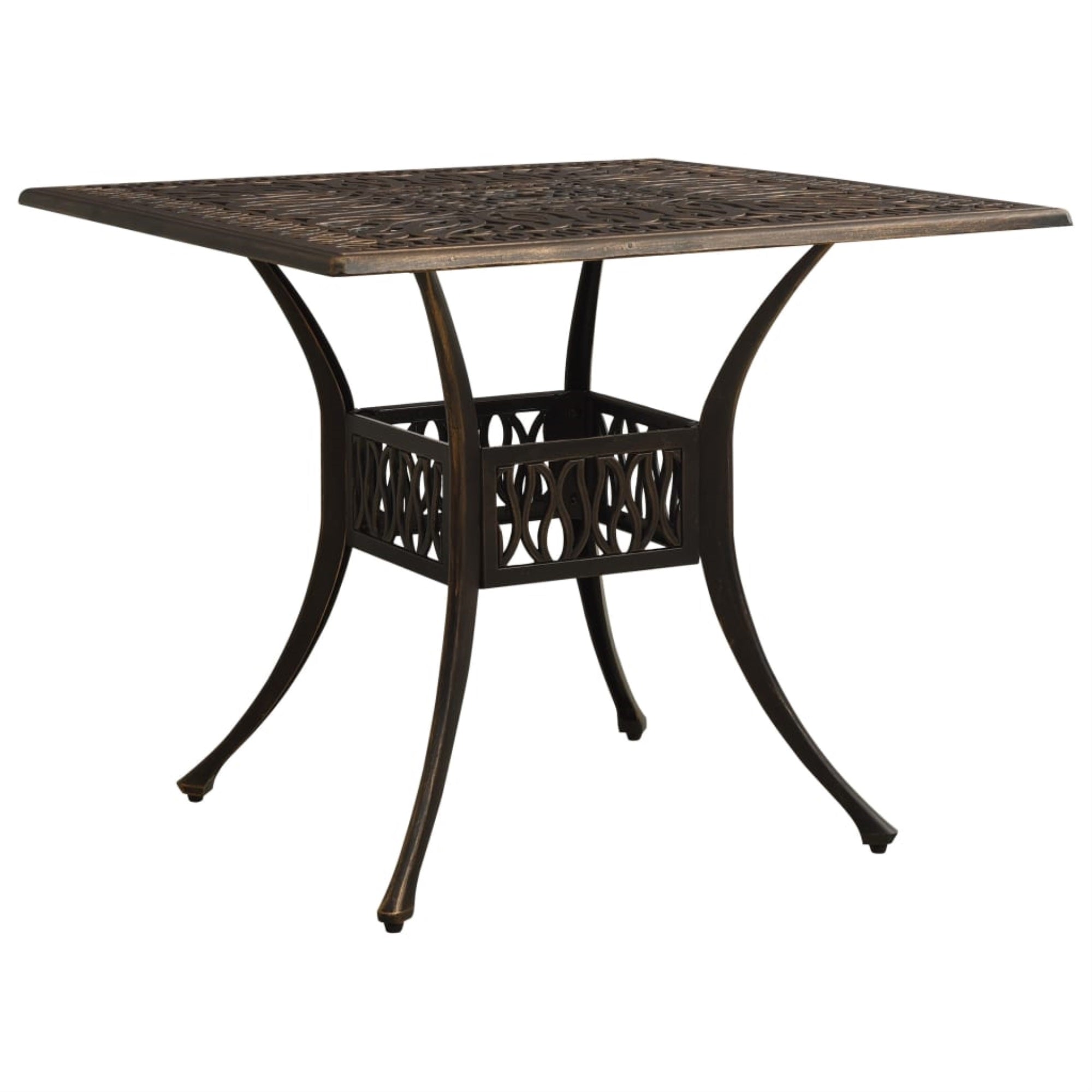 Vidaxl Garden Table Bronze 35.4'X35.4'X28.7' Cast Aluminum