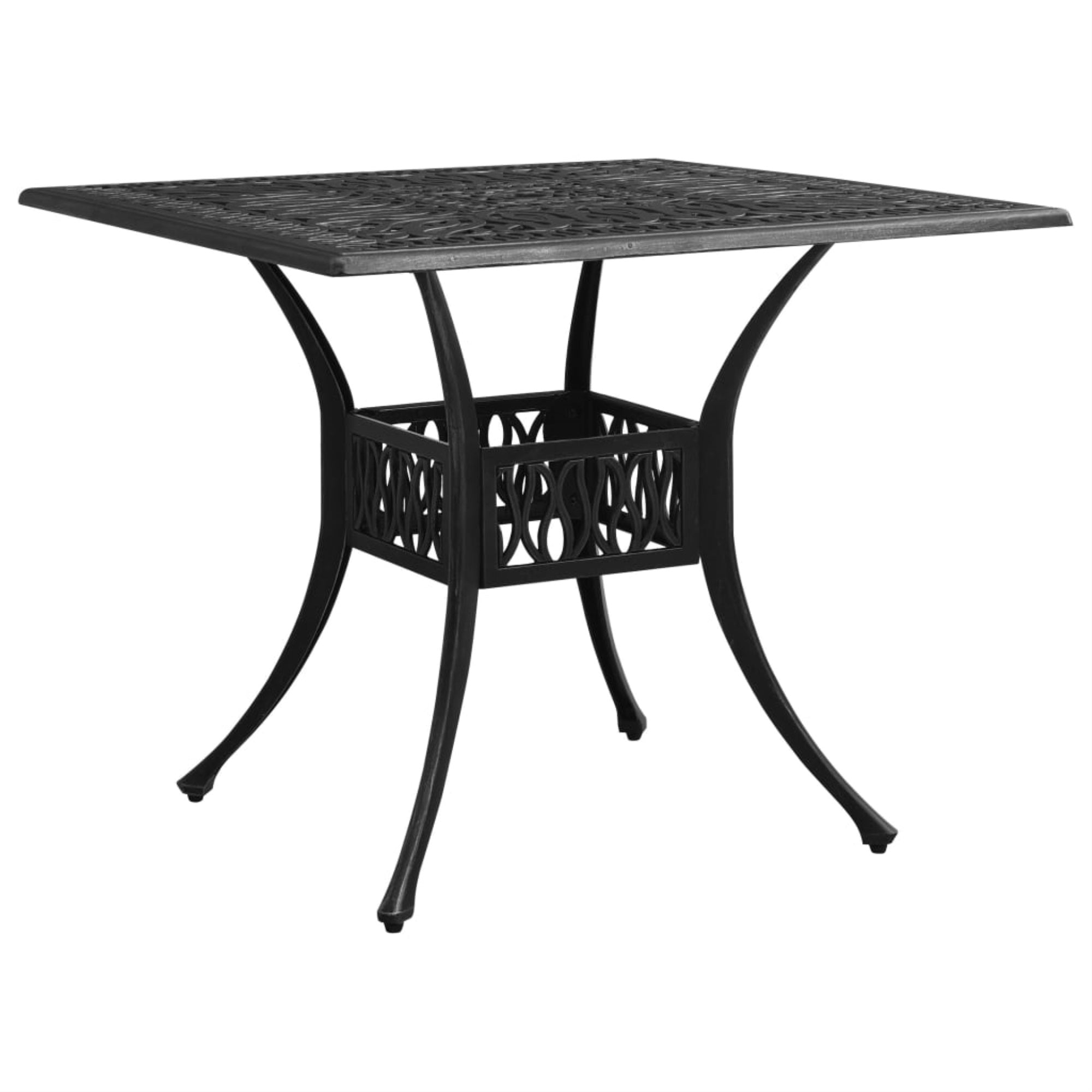 Vidaxl Garden Table Black 35.4'X35.4'X28.7' Cast Aluminum