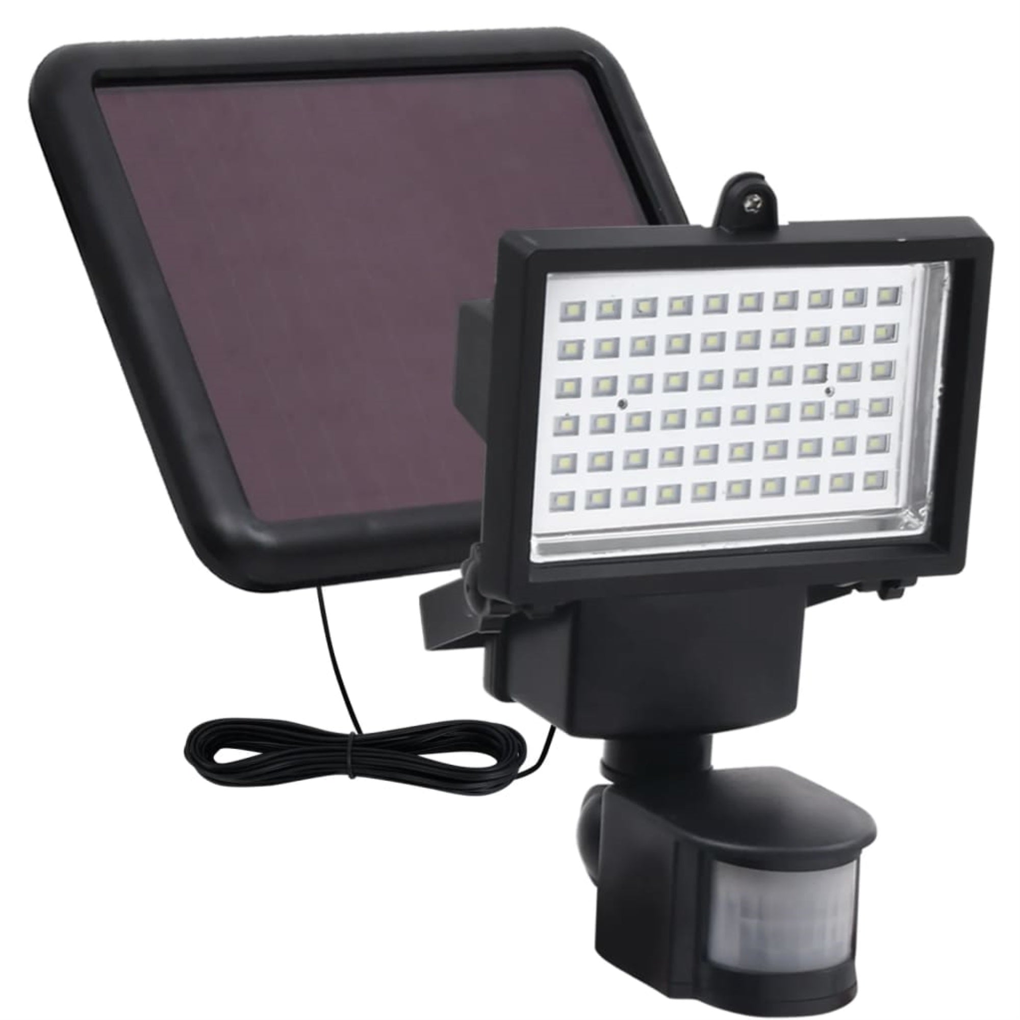 Vidaxl Garden Solar Powered Led Spotlight With Sensor Black