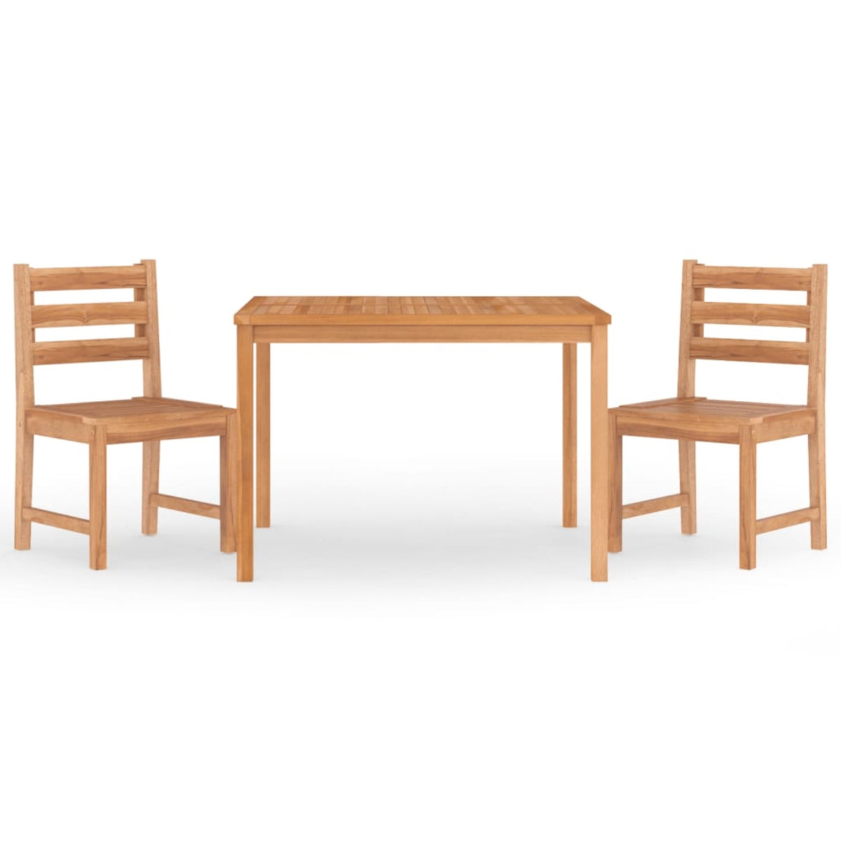 Vidaxl 3 Piece Patio Dining Set Solid Wood Teak