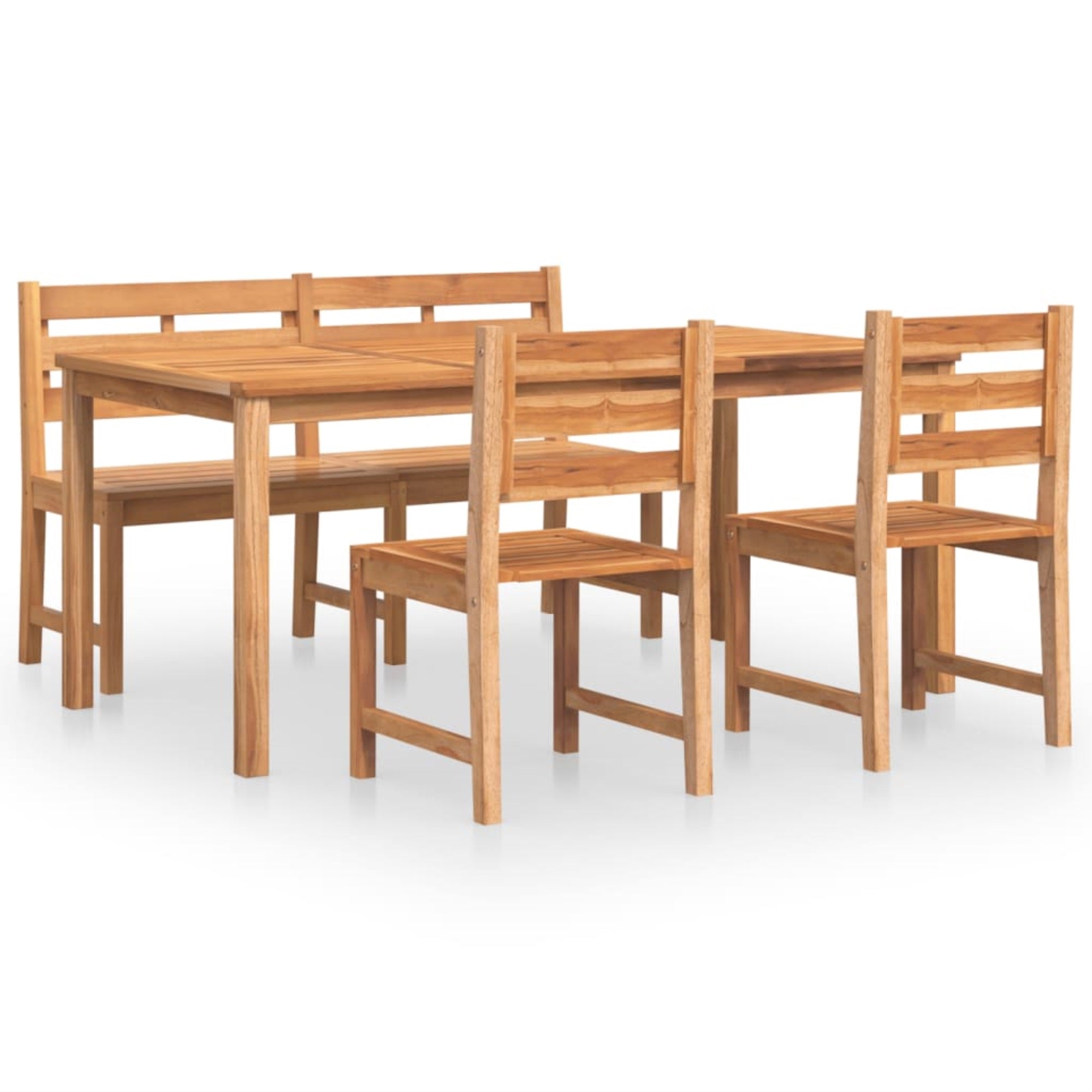 Vidaxl 4 Piece Patio Dining Set Solid Wood Teak
