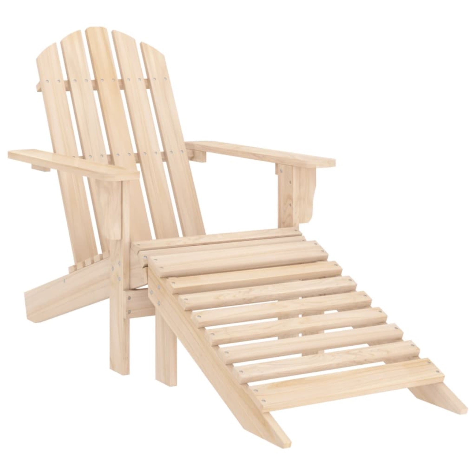 Vidaxl Patio Adirondack Chair With Ottoman Solid Fir Wood