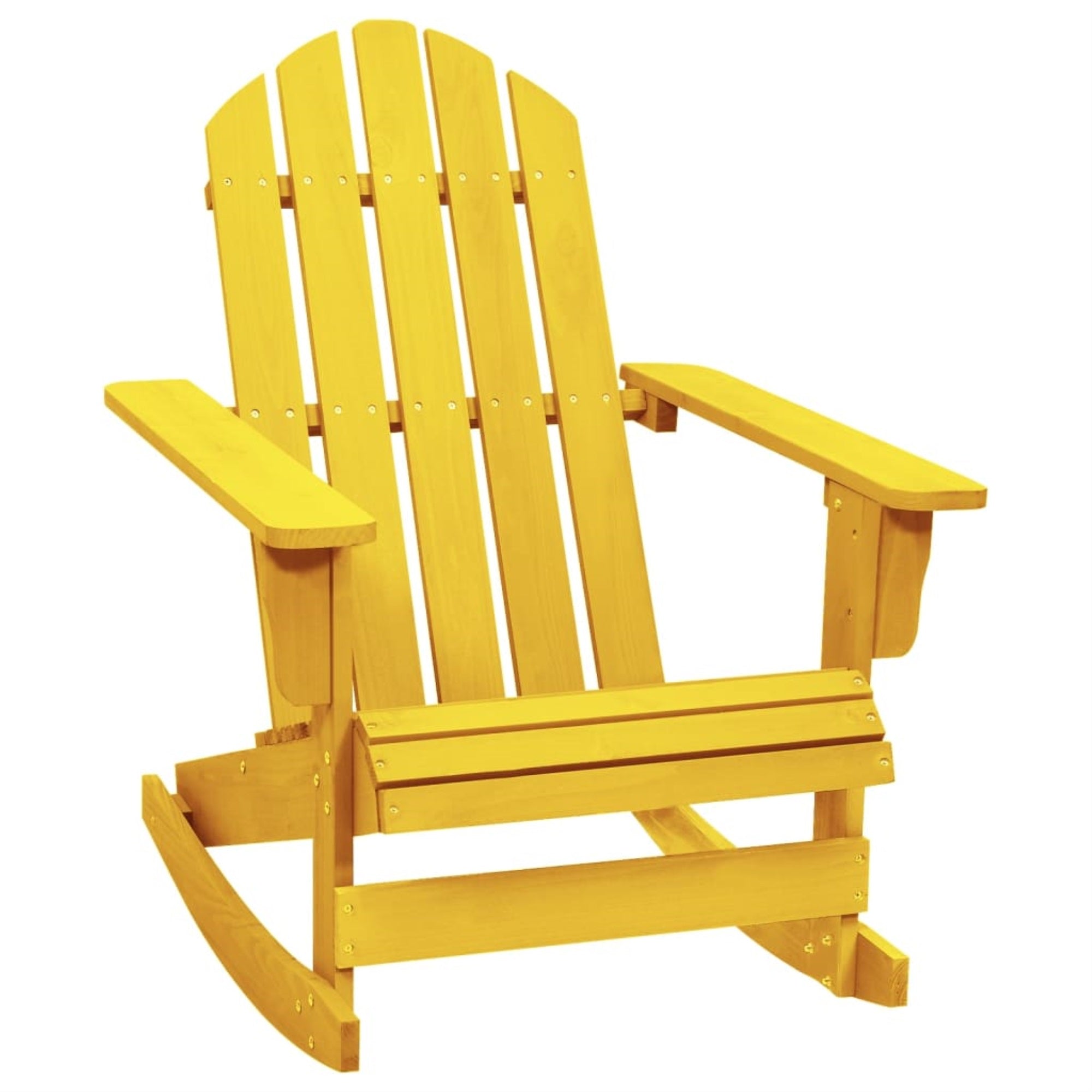 Vidaxl Patio Adirondack Rocking Chair Solid Fir Wood Yellow