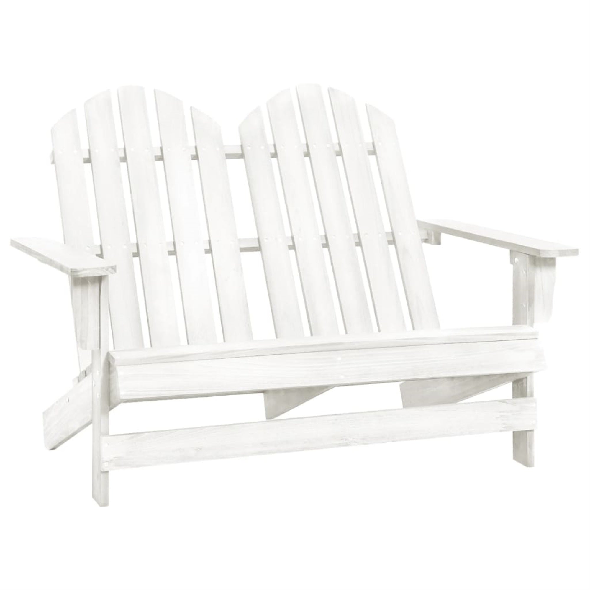 Vidaxl 2-Seater Patio Adirondack Chair Solid Wood Fir White