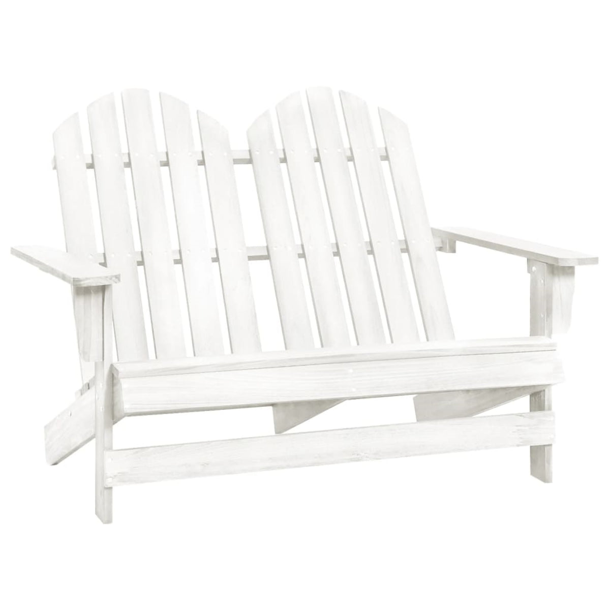 Vidaxl 2-Seater Patio Adirondack Chair Solid Wood Fir White