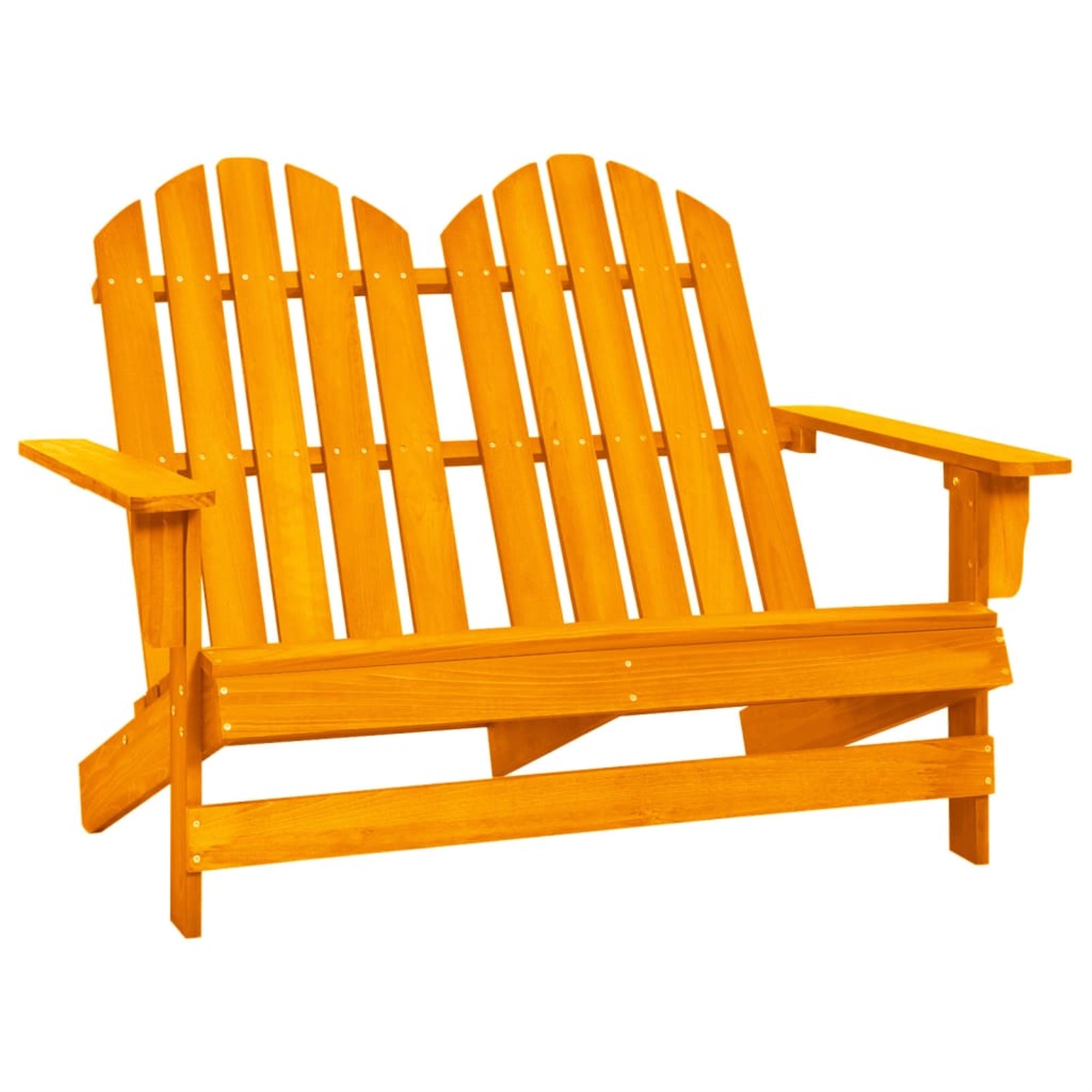 Vidaxl 2-Seater Patio Adirondack Chair Solid Wood Fir Orange