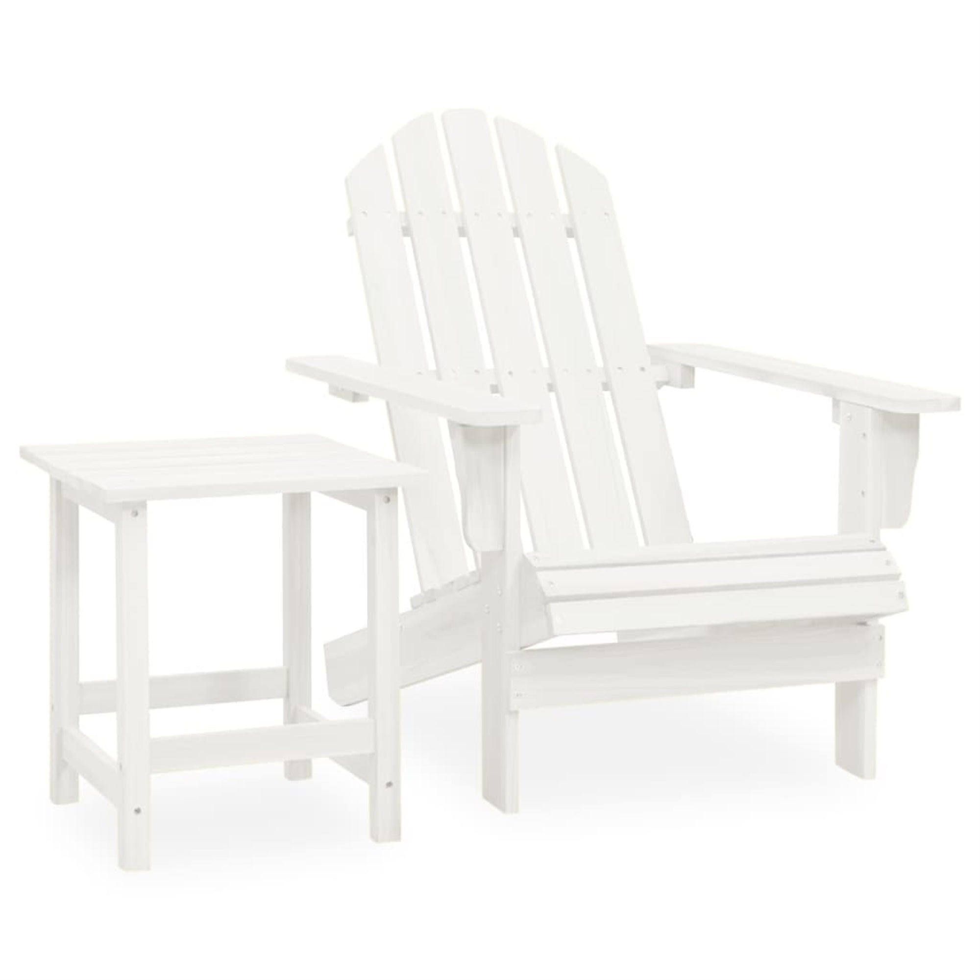 Vidaxl Patio Adirondack Chair With Table Solid Fir Wood White