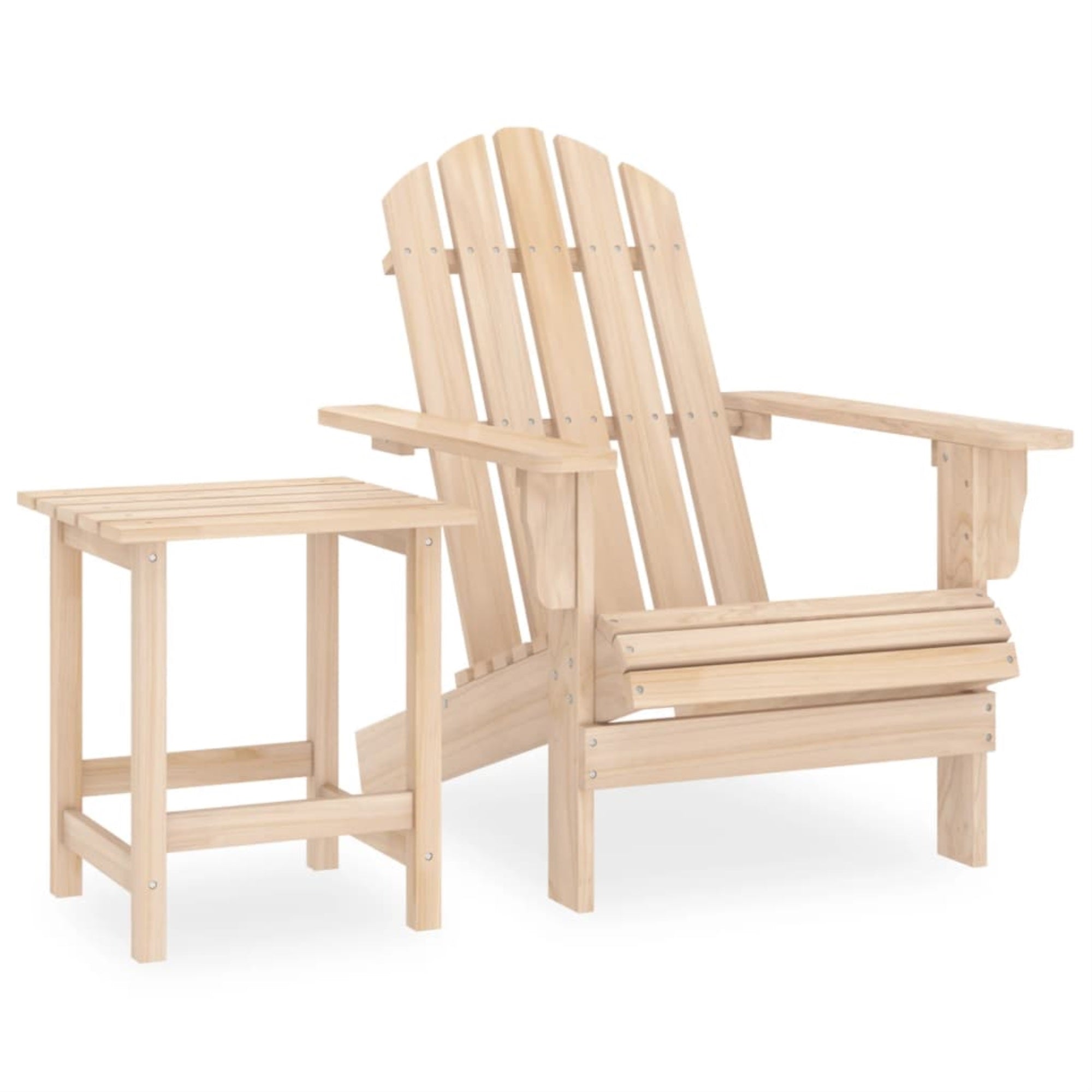 Vidaxl Patio Adirondack Chair With Table Solid Fir Wood