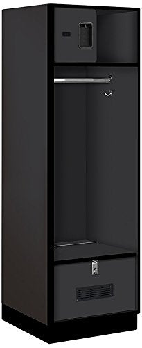 24 Wide Designer Wood Open Access Locker - 6 Feet High - 24 Inches Deep - Black