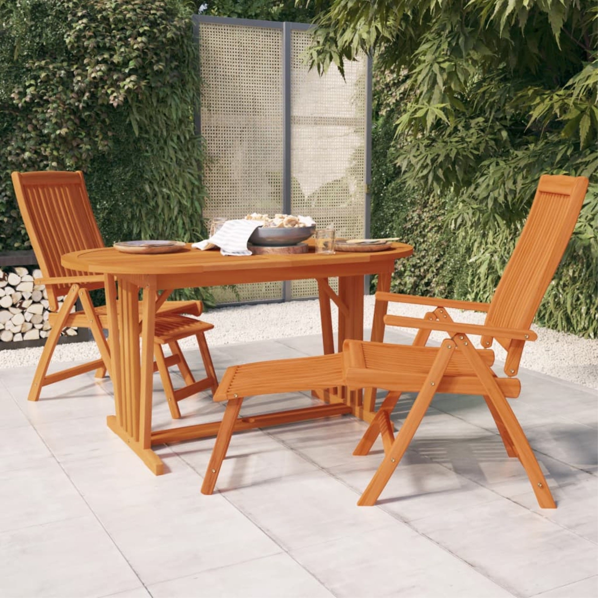 Vidaxl Folding Patio Chairs With Footrests 2 Pcs Solid Wood Eucalyptus