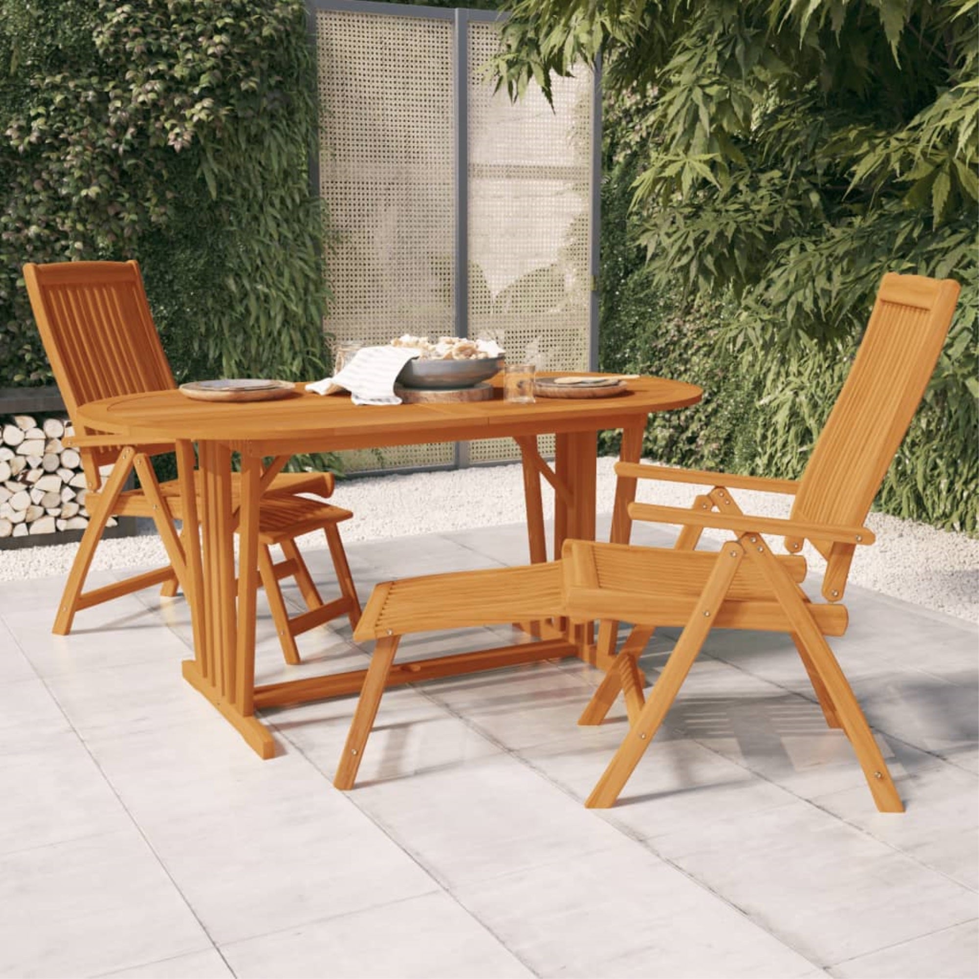Vidaxl Patio Table 63'X33.5'X29.5' Solid Wood Eucalyptus