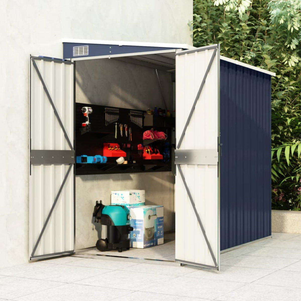 Vidaxl Wall-Mounted Garden Shed Anthracite 46.5'X76.4'X70.1' Steel