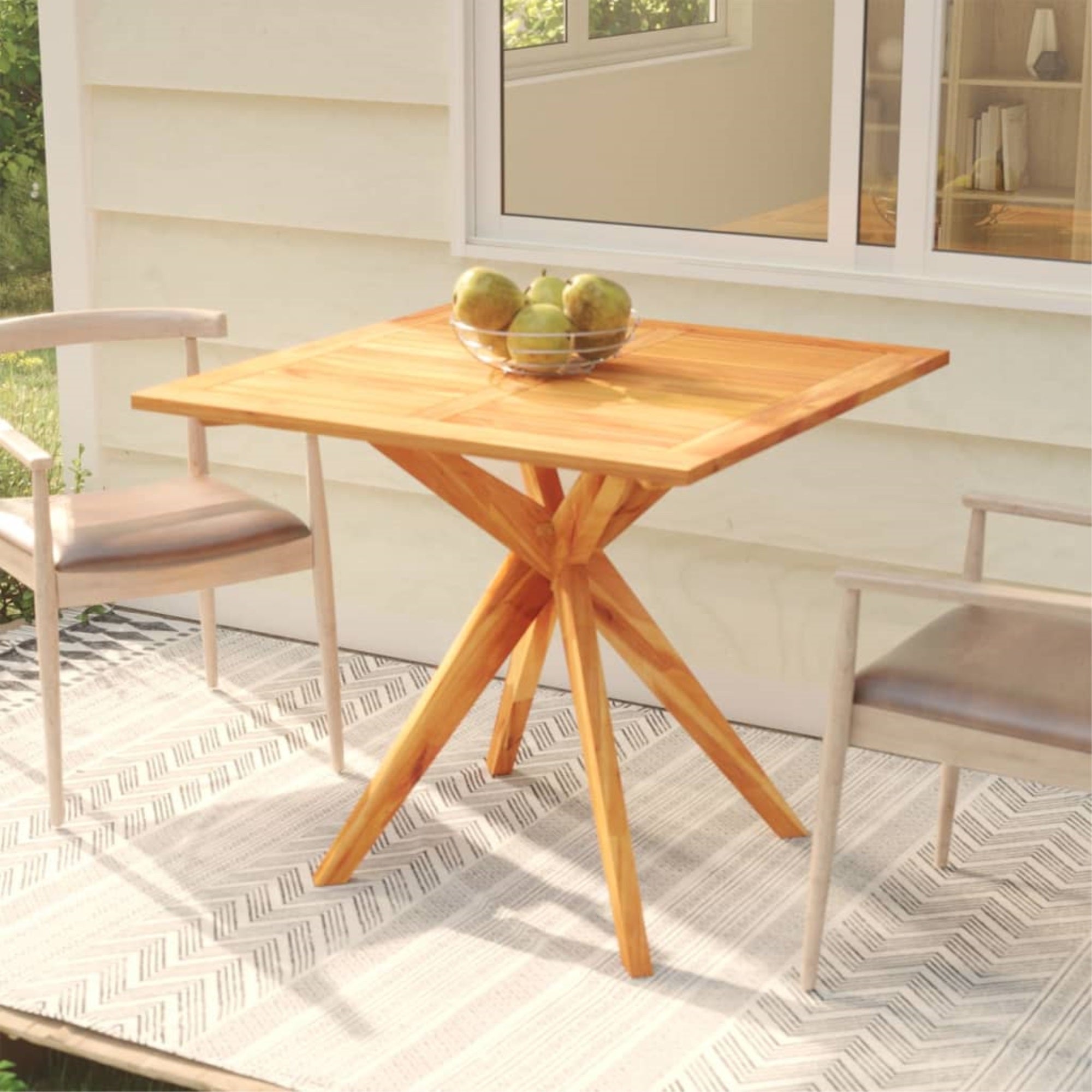 Vidaxl Patio Table 33.5'X33.5'X29.5' Solid Wood Acacia