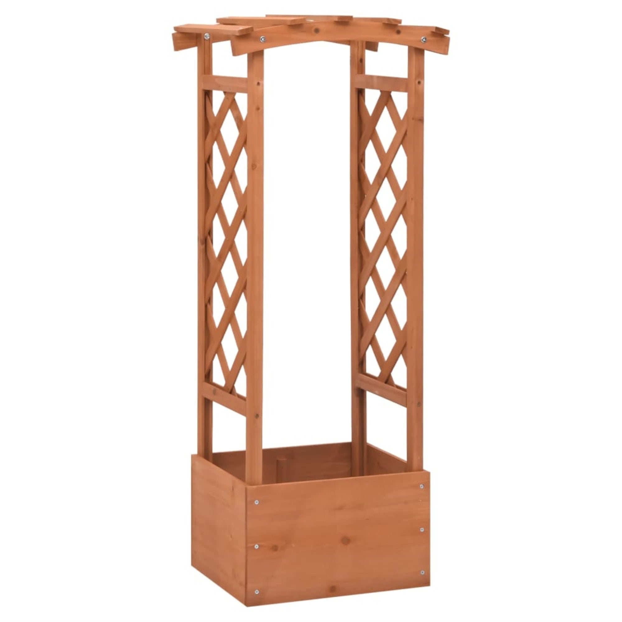 Vidaxl Trellis Planter With Arch 19.3'X15.4'X46.1' Firwood