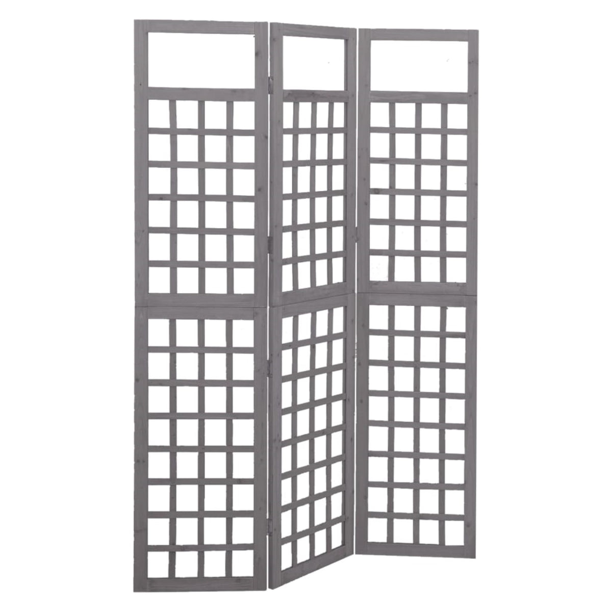 Vidaxl 3-Panel Room Divider/Trellis Solid Fir Wood Gray 47.6'X70.9'