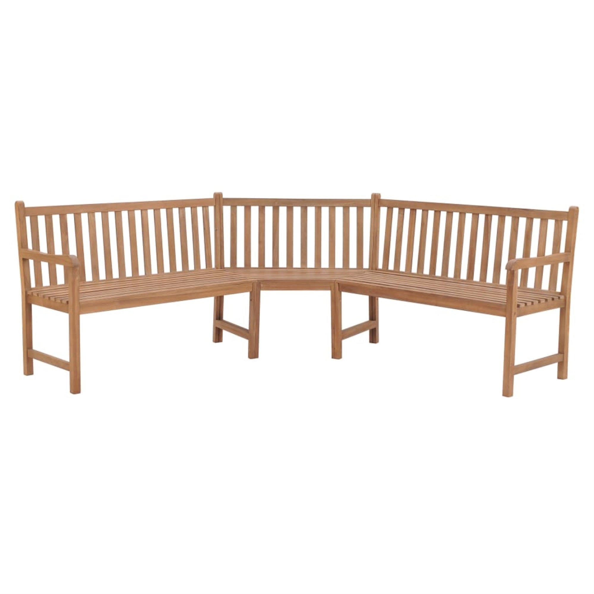 Vidaxl Patio Corner Bench 72.8'X72.8'X35.4' Solid Teak Wood