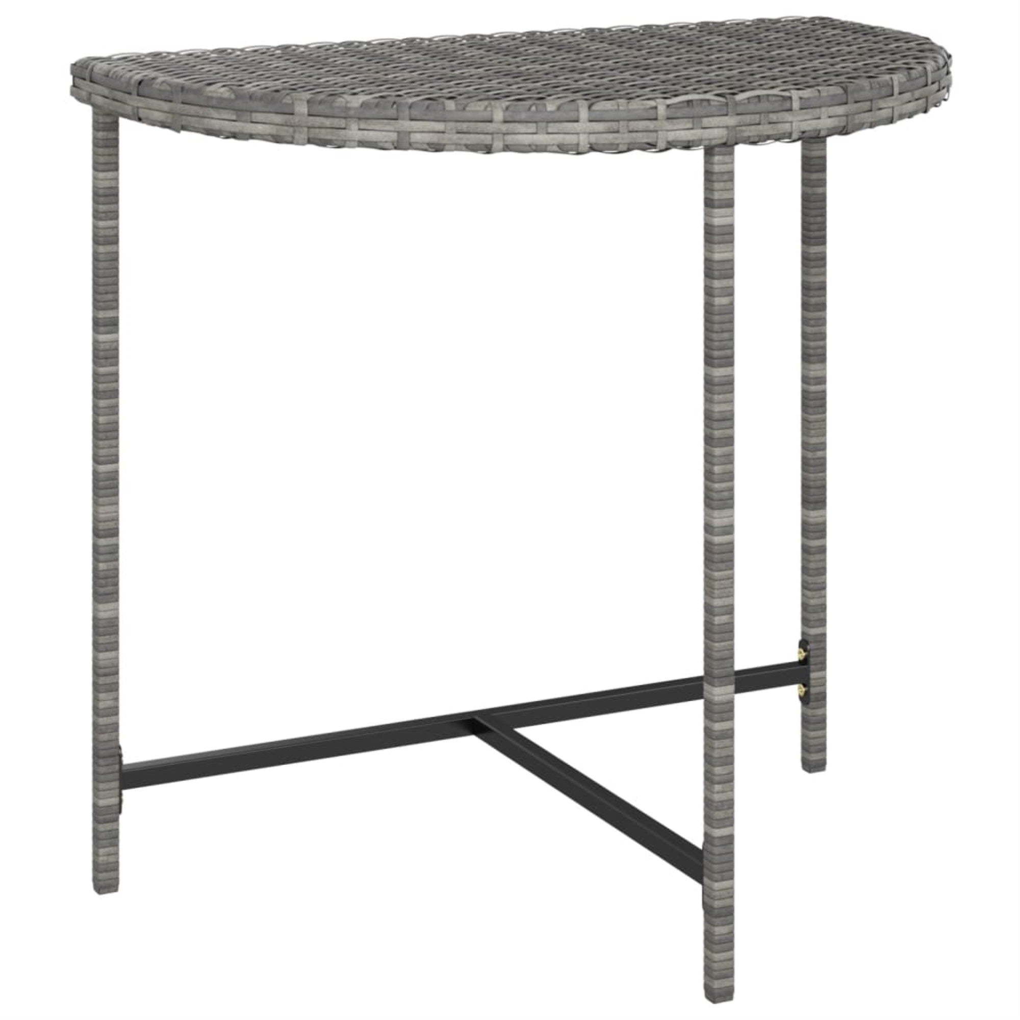 Vidaxl Patio Table Gray 31.5'X19.7'X29.5' Poly Rattan