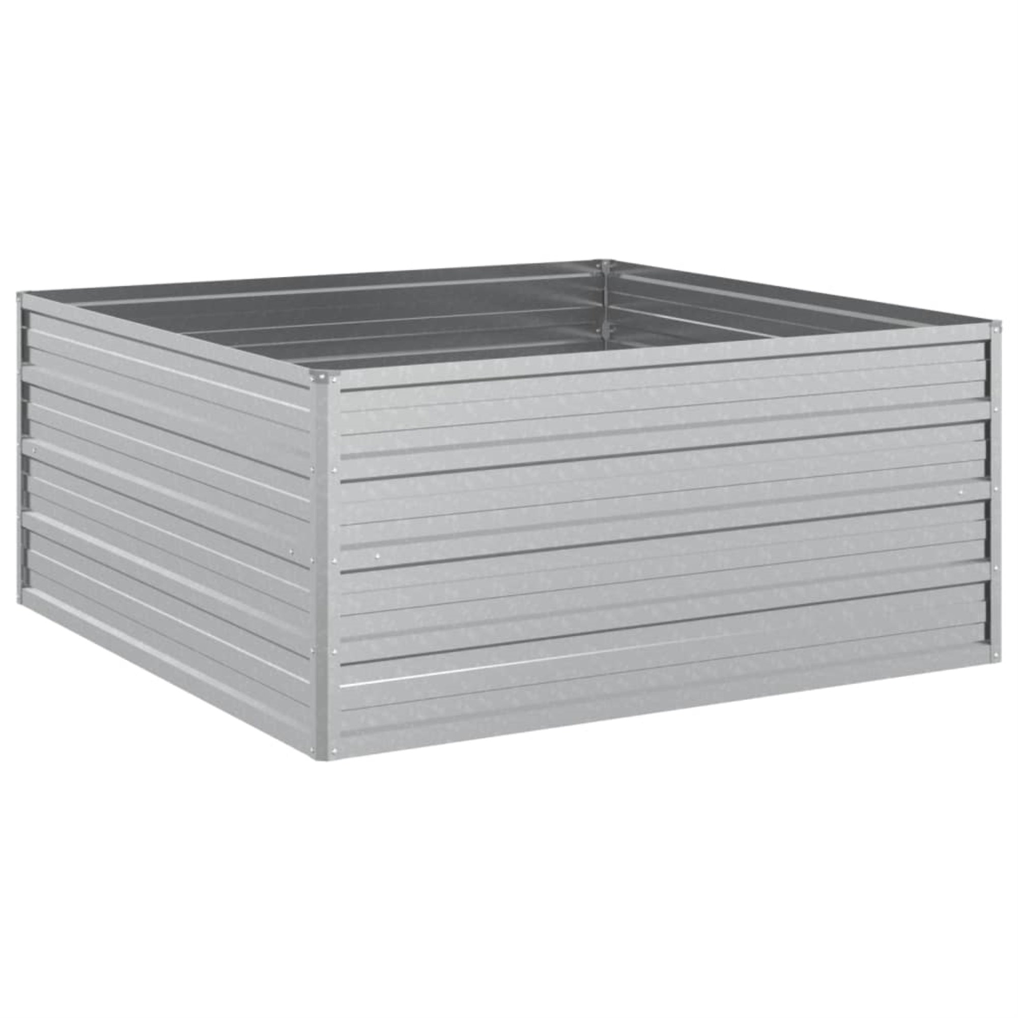 Vidaxl Garden Raised Bed 39.4'X39.4'X17.7' Galvanized Steel Silver