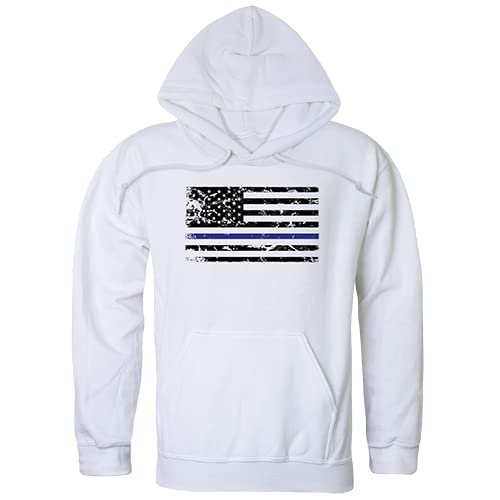 Graphic Pullover, Thin Blue Line, White, M