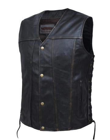 Mens COLORADO BROWN Vest COWHIDE SKIN ,RUB ,M