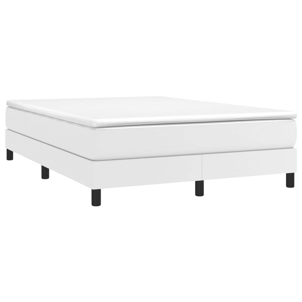 vidaXL Box Spring Bed Frame White 59.8x79.9??Queen Faux Leather