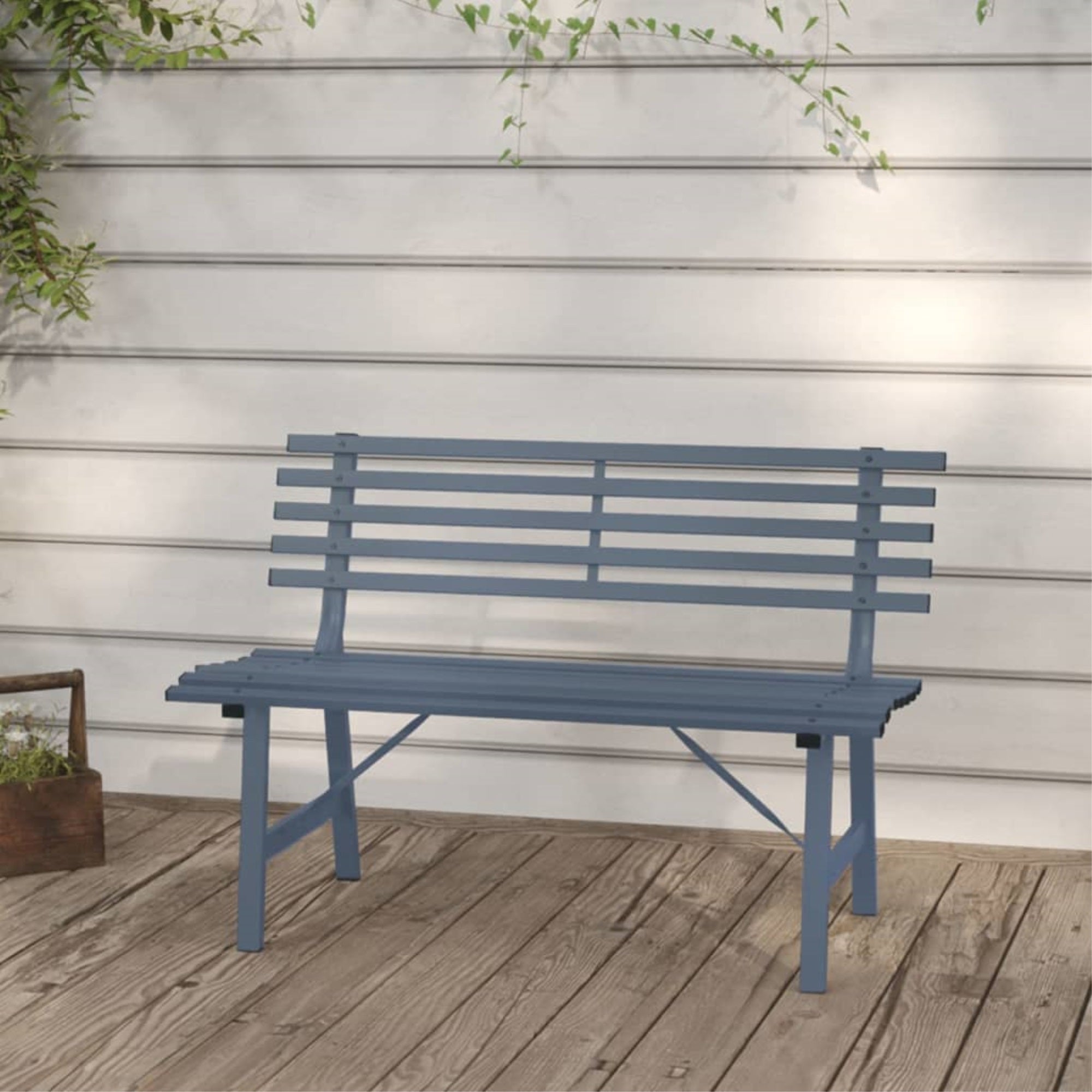 Vidaxl Patio Bench 43.3' Steel Gray