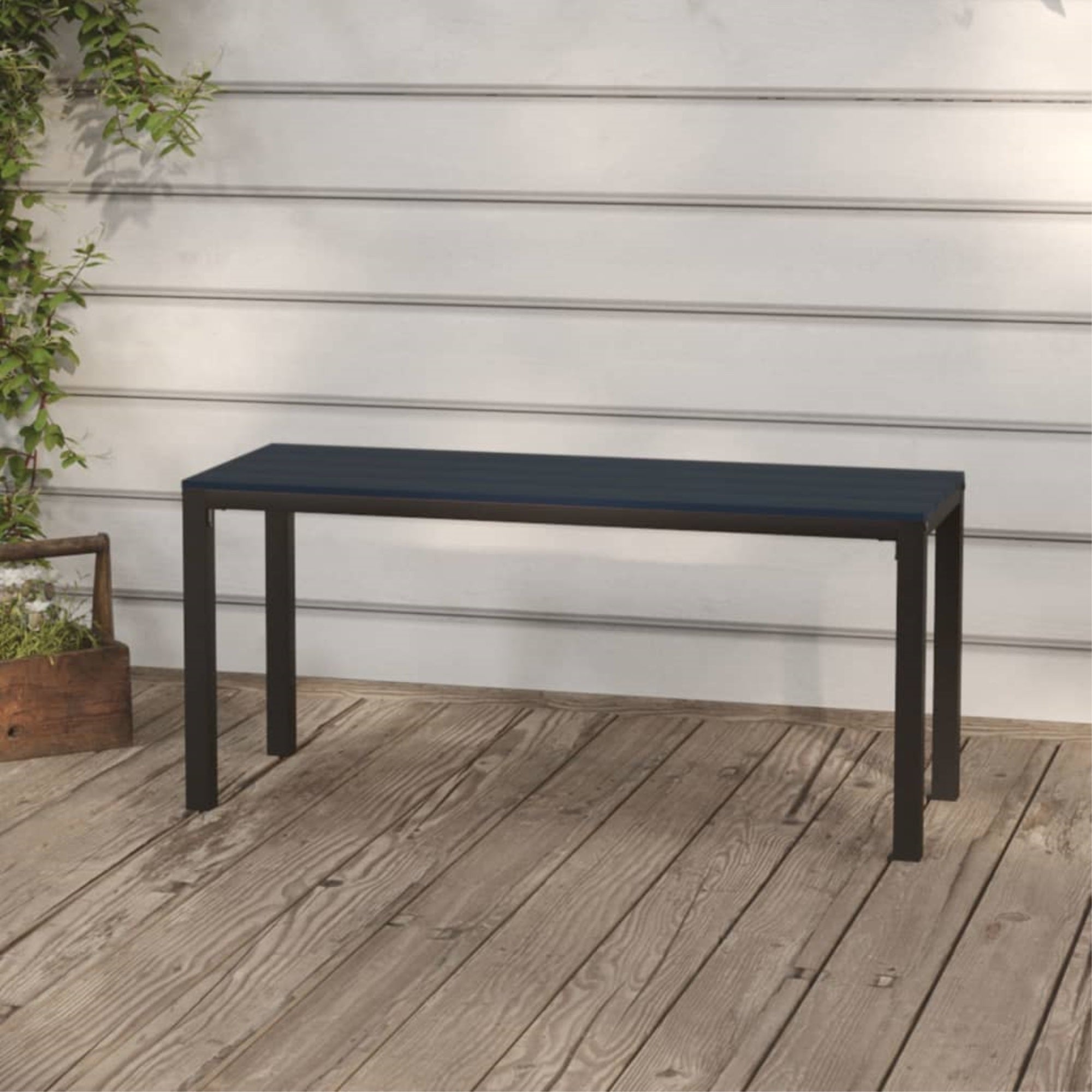Vidaxl Patio Bench 43.3' Steel And Wpc Black