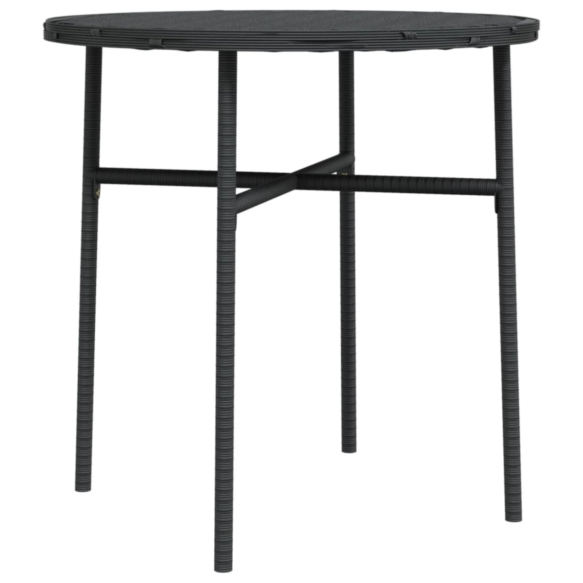 Vidaxl Tea Table Black 17.7' Poly Rattan