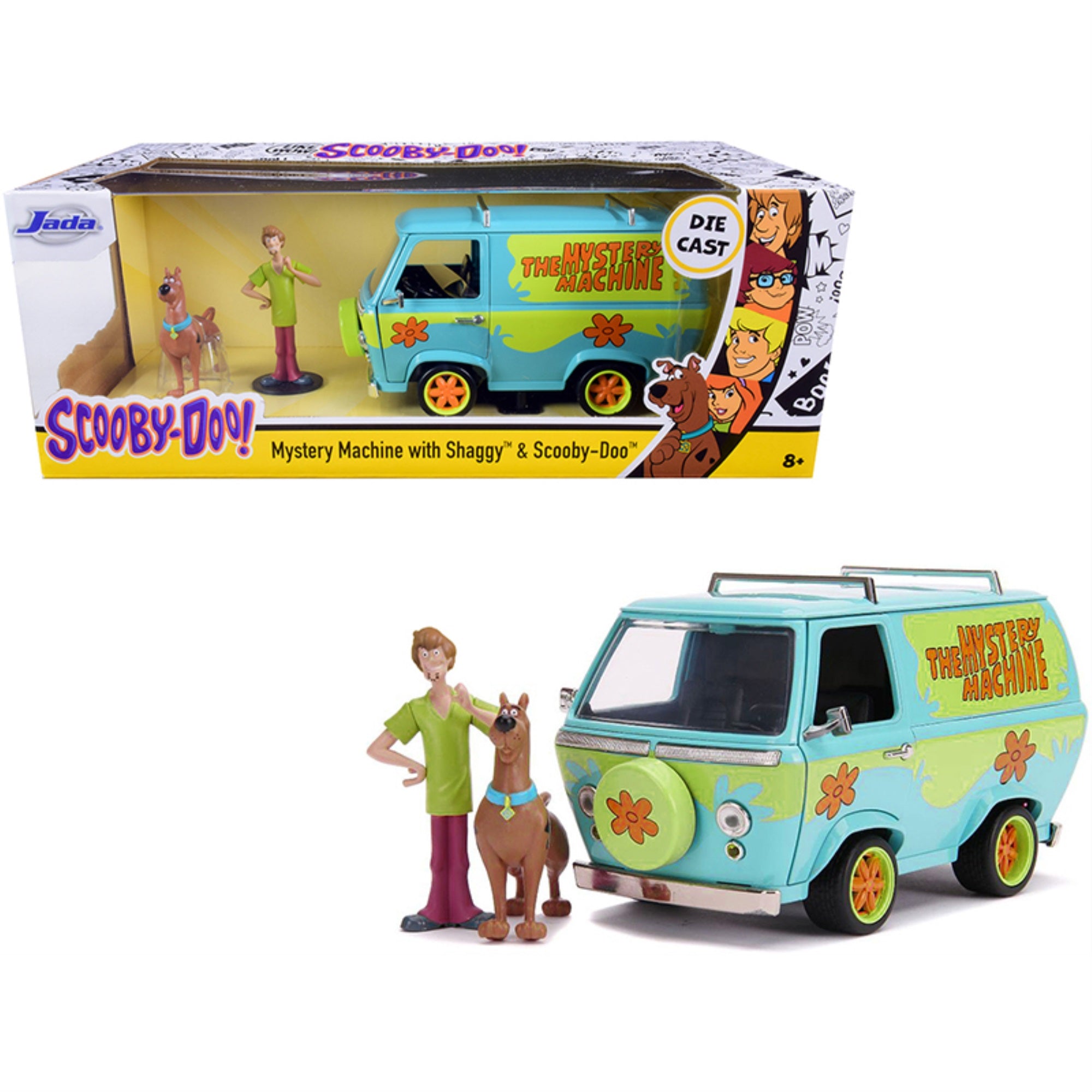 The Mystery Machine With Shaggy And Scooby-Doo Figurines 'Scooby-Doo!' 1/24 Diecast Model Car By Jada