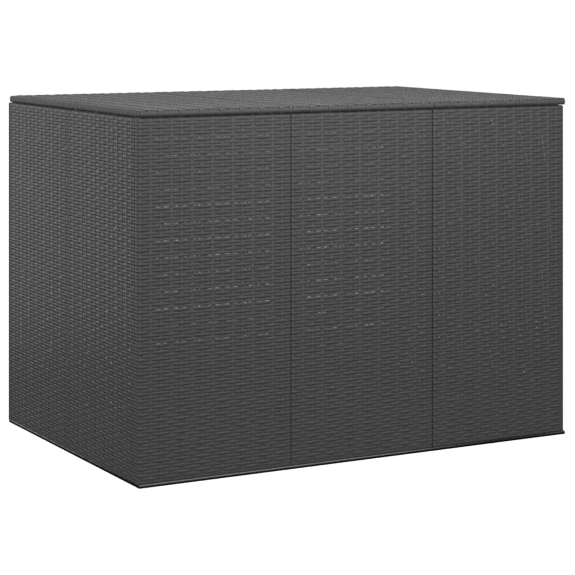 Vidaxl Patio Cushion Box Pe Rattan  Black