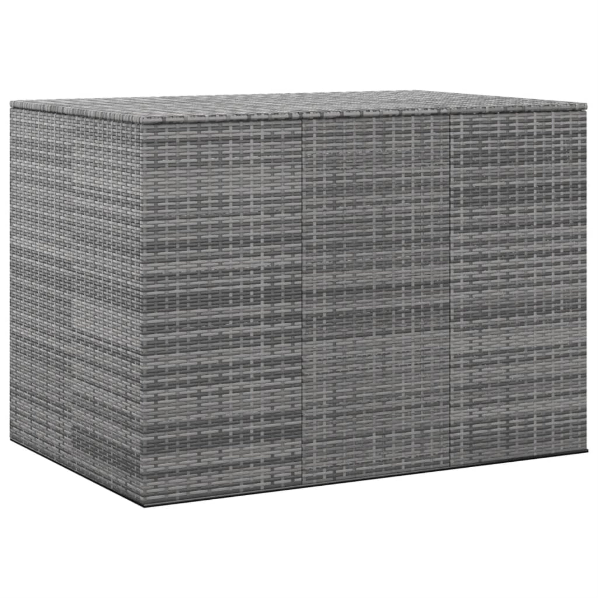 Vidaxl Patio Cushion Box Pe Rattan  Grey