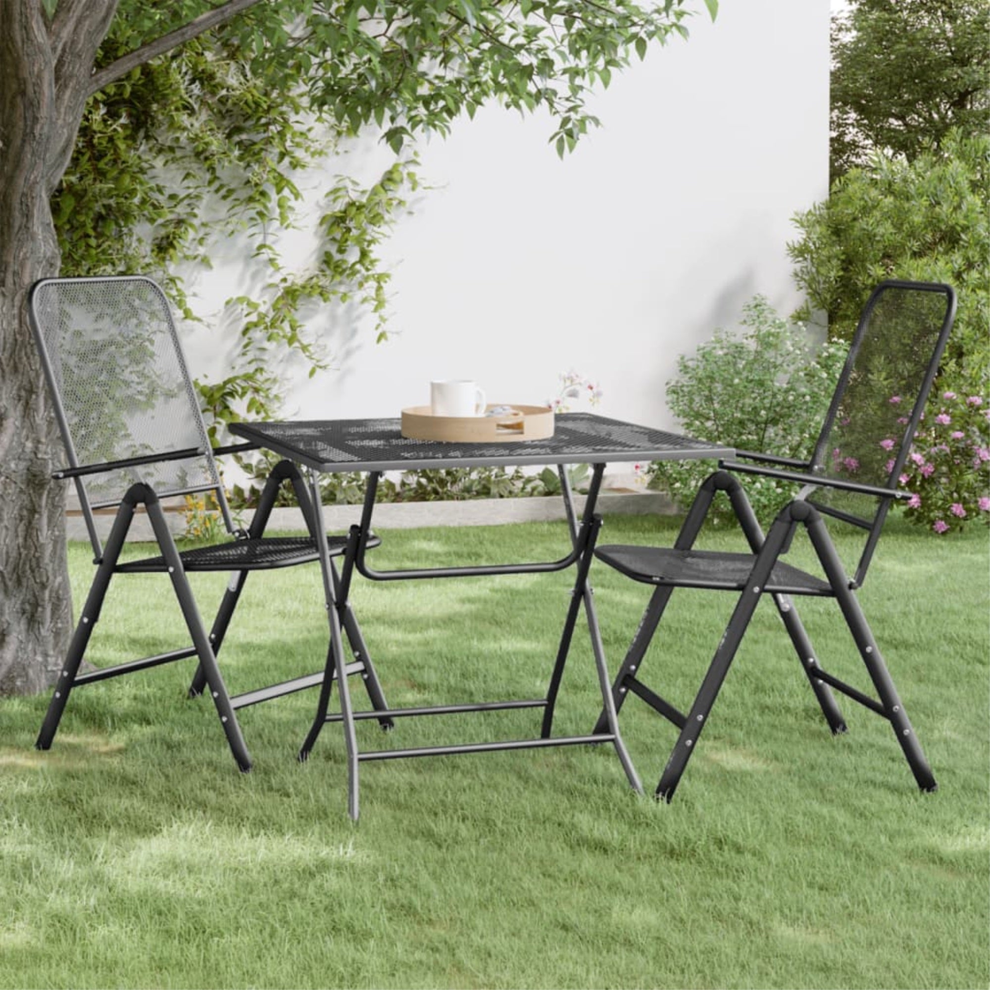 Vidaxl Patio Table 31.5'X31.5'X28.3' Expanded Metal Mesh Anthracite