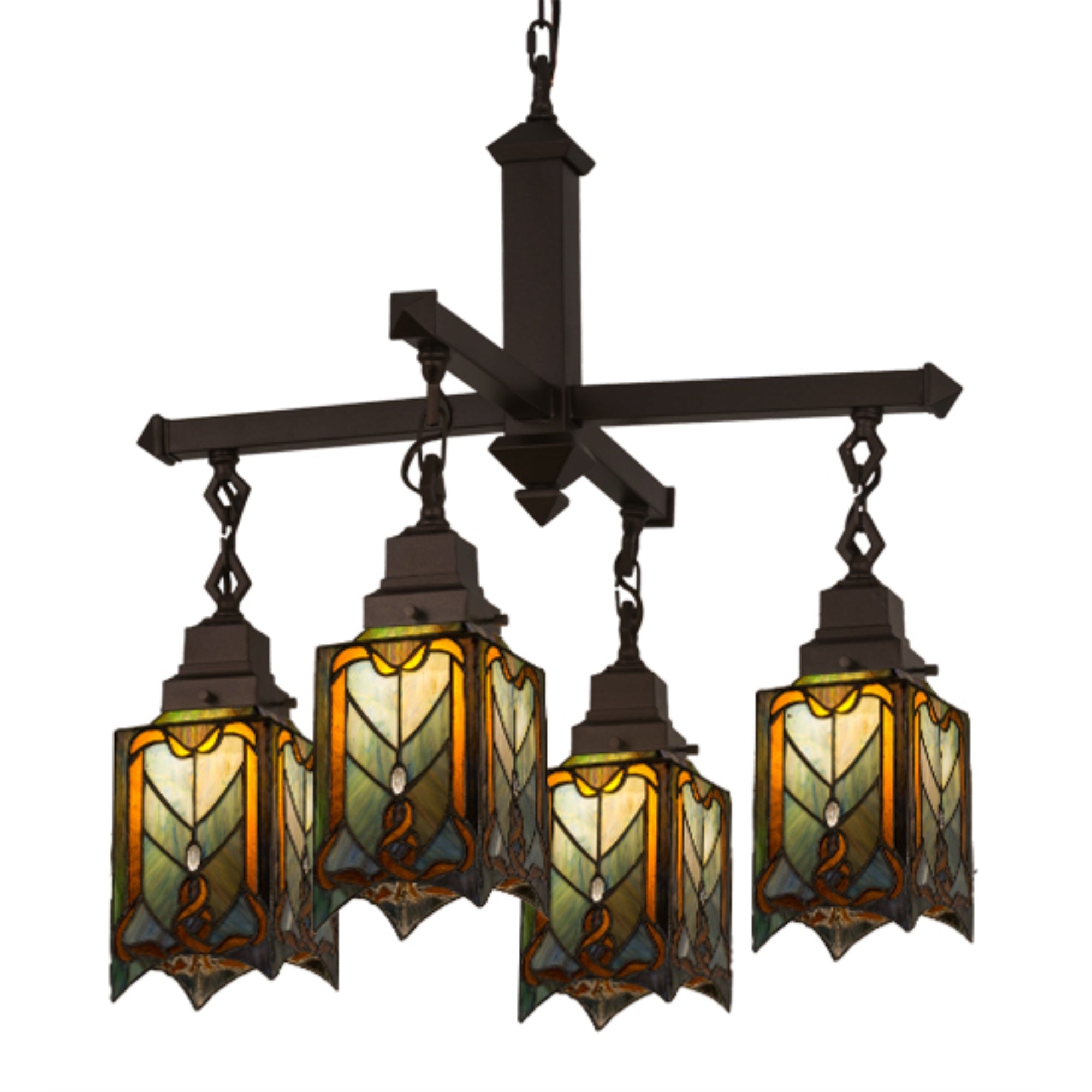 27'W Cottage Mission 4 Lt Chandelier
