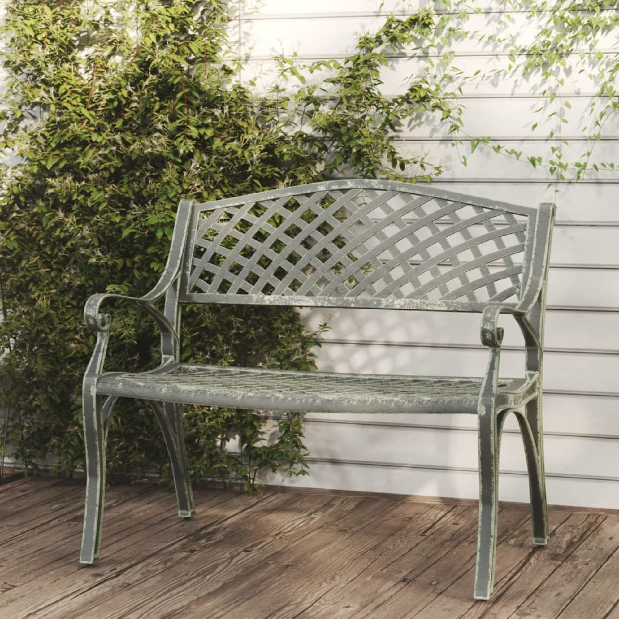 Vidaxl Patio Bench 40.2' Cast Aluminum Green