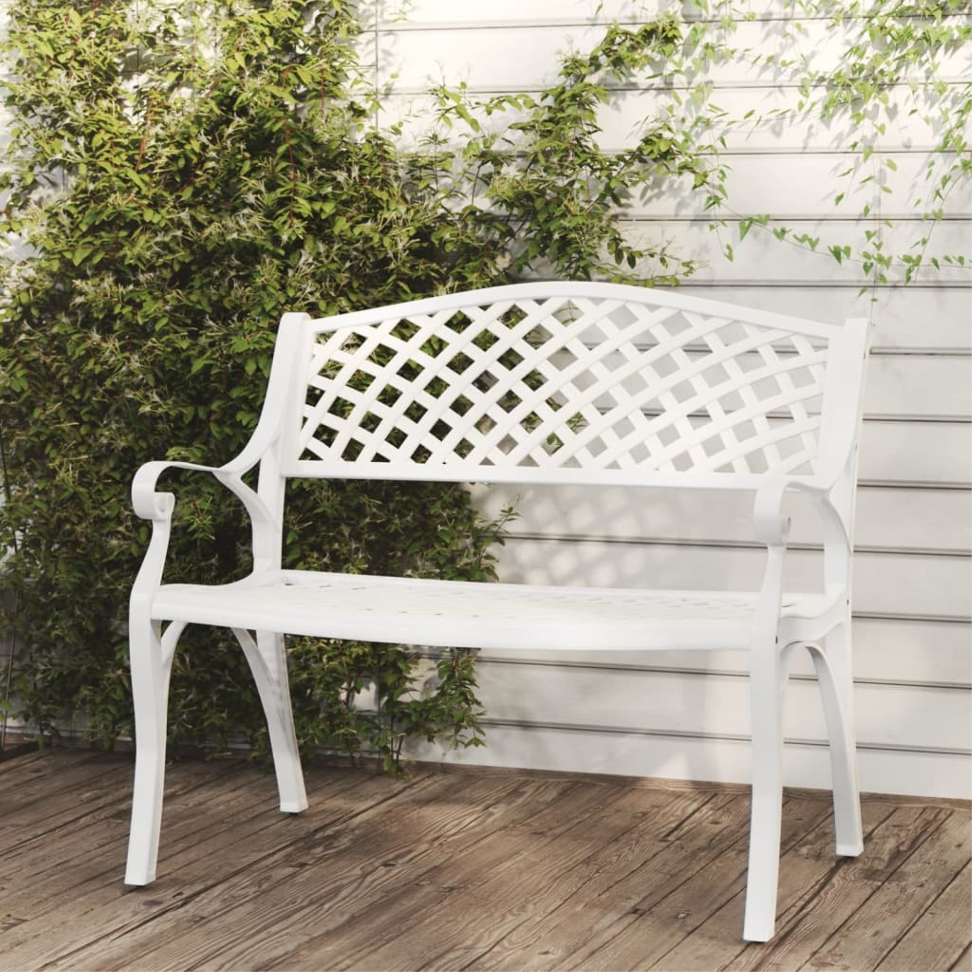 Vidaxl Patio Bench 40.2' Cast Aluminum White