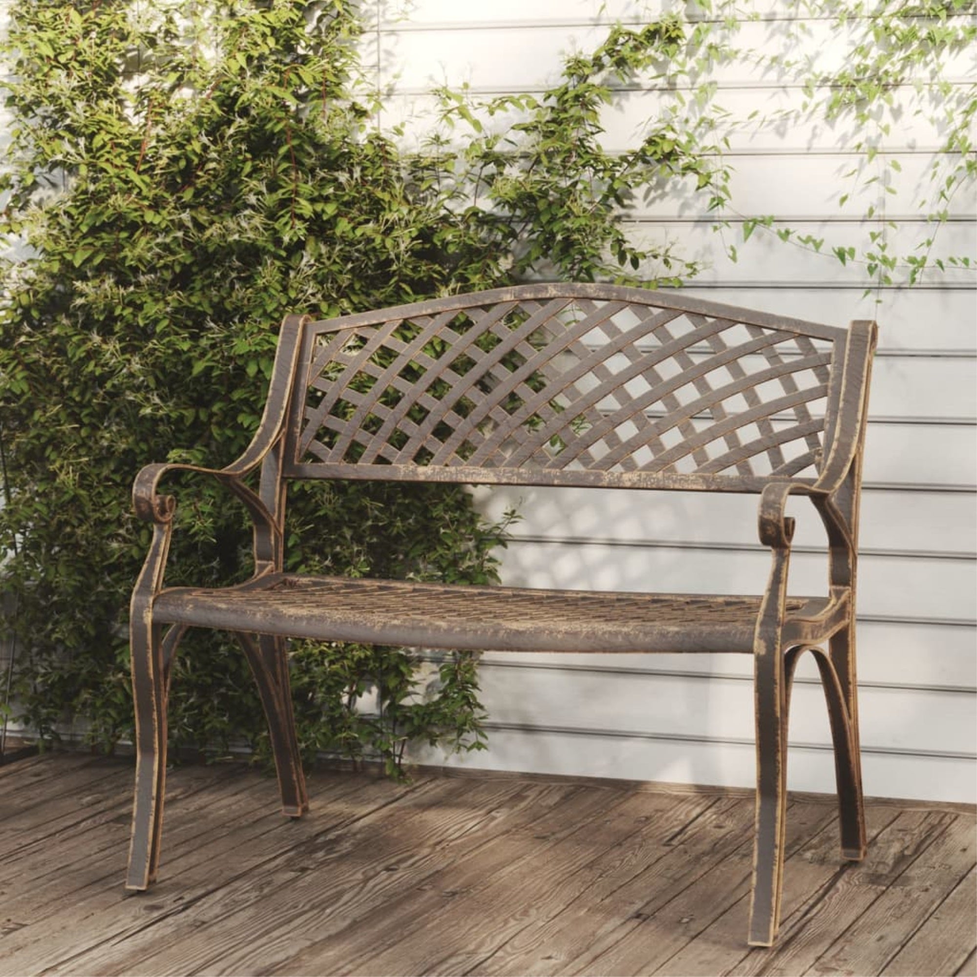 Vidaxl Patio Bench 40.2' Cast Aluminum Bronze