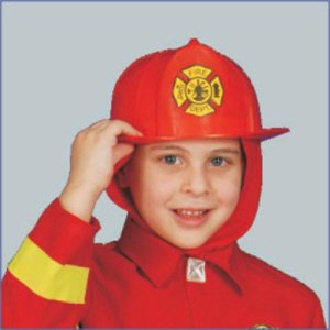 Red Fire Helmet - Adult, one size fits all