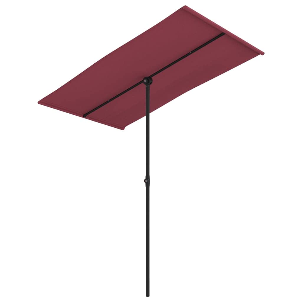 vidaXL Garden Parasol with Aluminum Pole 70.9x43.3" Bordeaux Red"