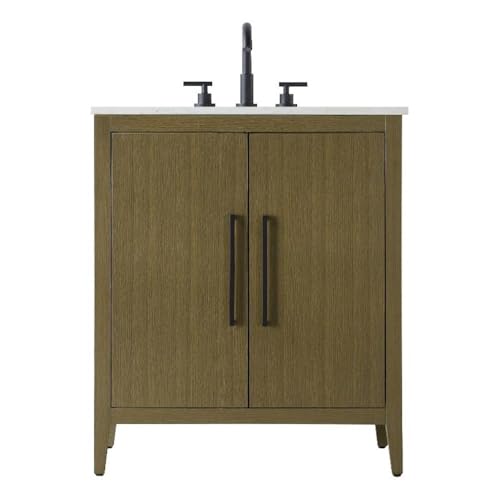 30 Inch Single Bathroom Vanity In Chestnut Brown