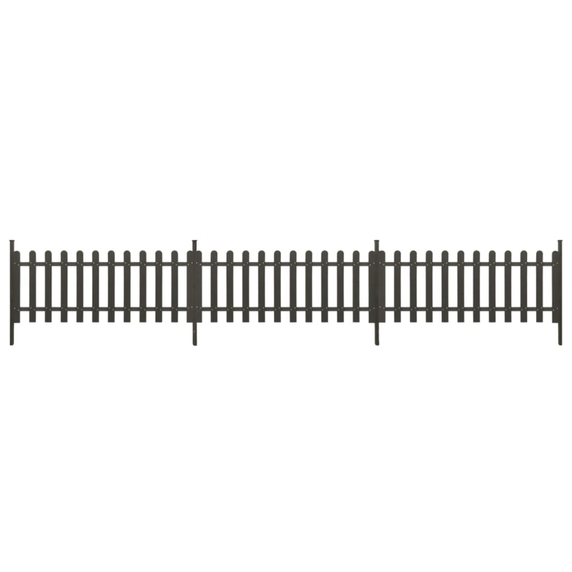 Vidaxl Picket Fence With Posts 3 Pcs Wpc 241.7'X31.5'