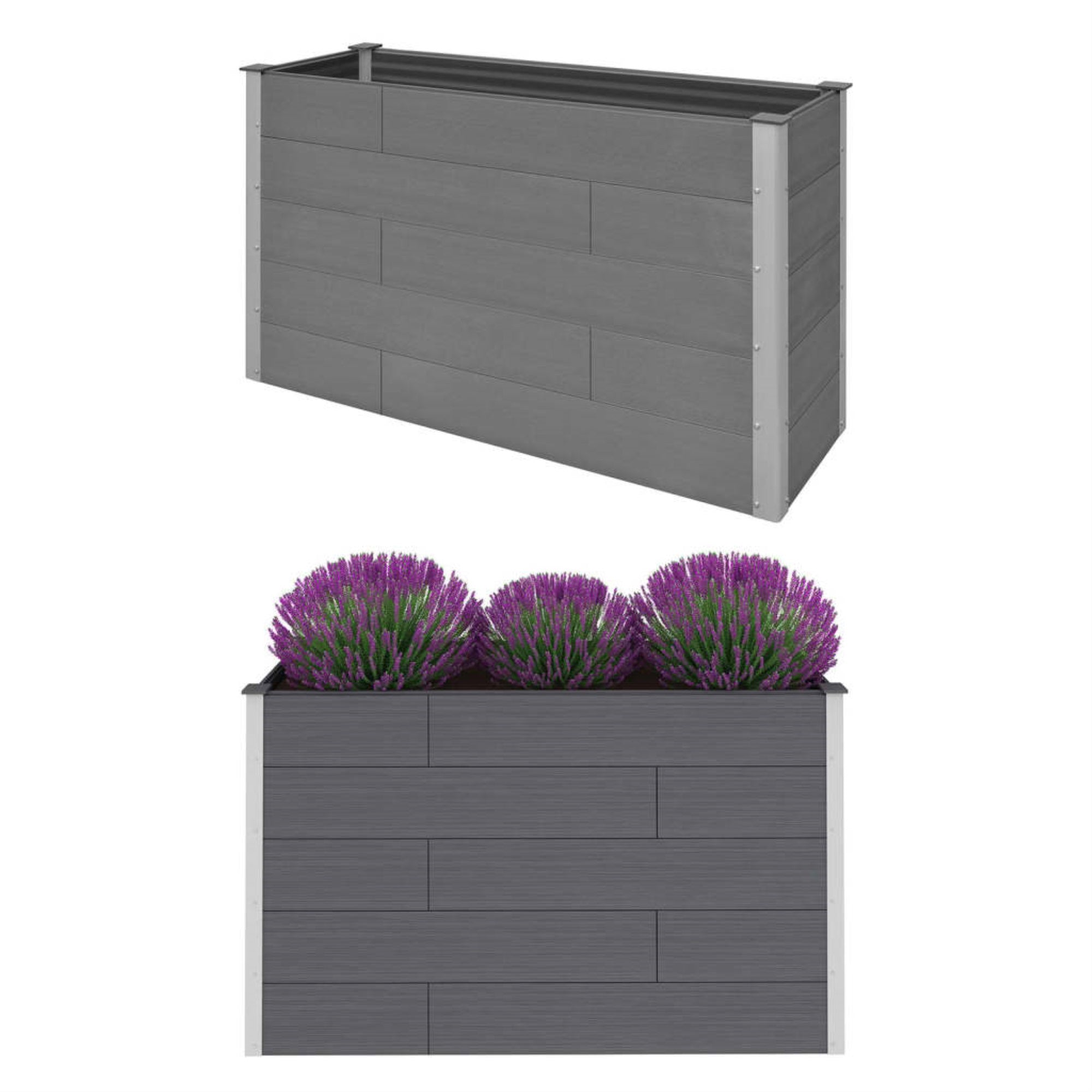Vidaxl Garden Raised Bed Wpc 59.1'X19.7'X35.8' Gray
