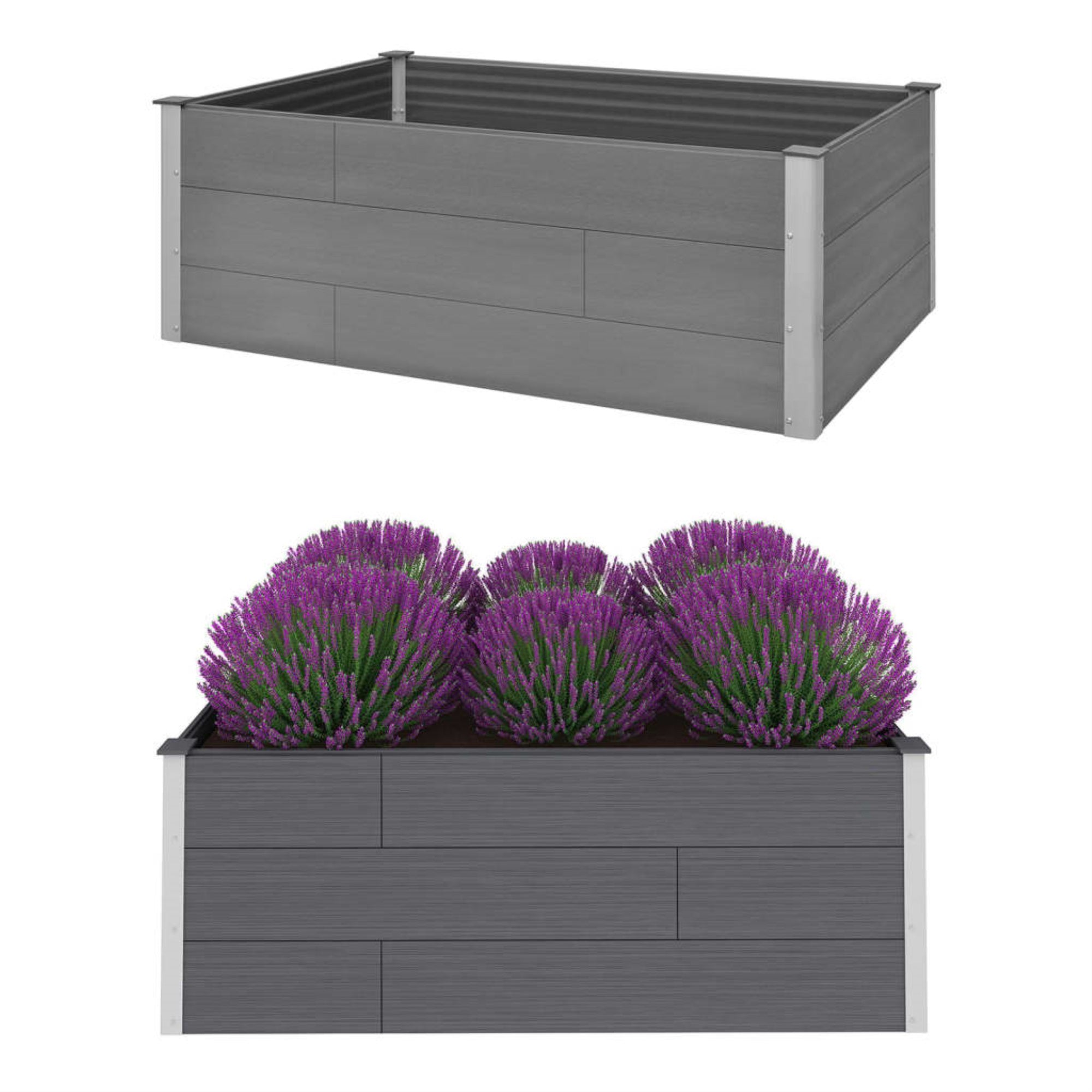 Vidaxl Garden Raised Bed Wpc 59.1'X39.4'X21.3' Gray
