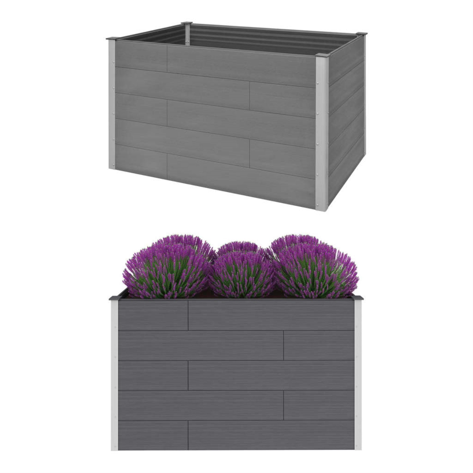 Vidaxl Garden Raised Bed Wpc 59.1'X39.4'X35.8' Gray