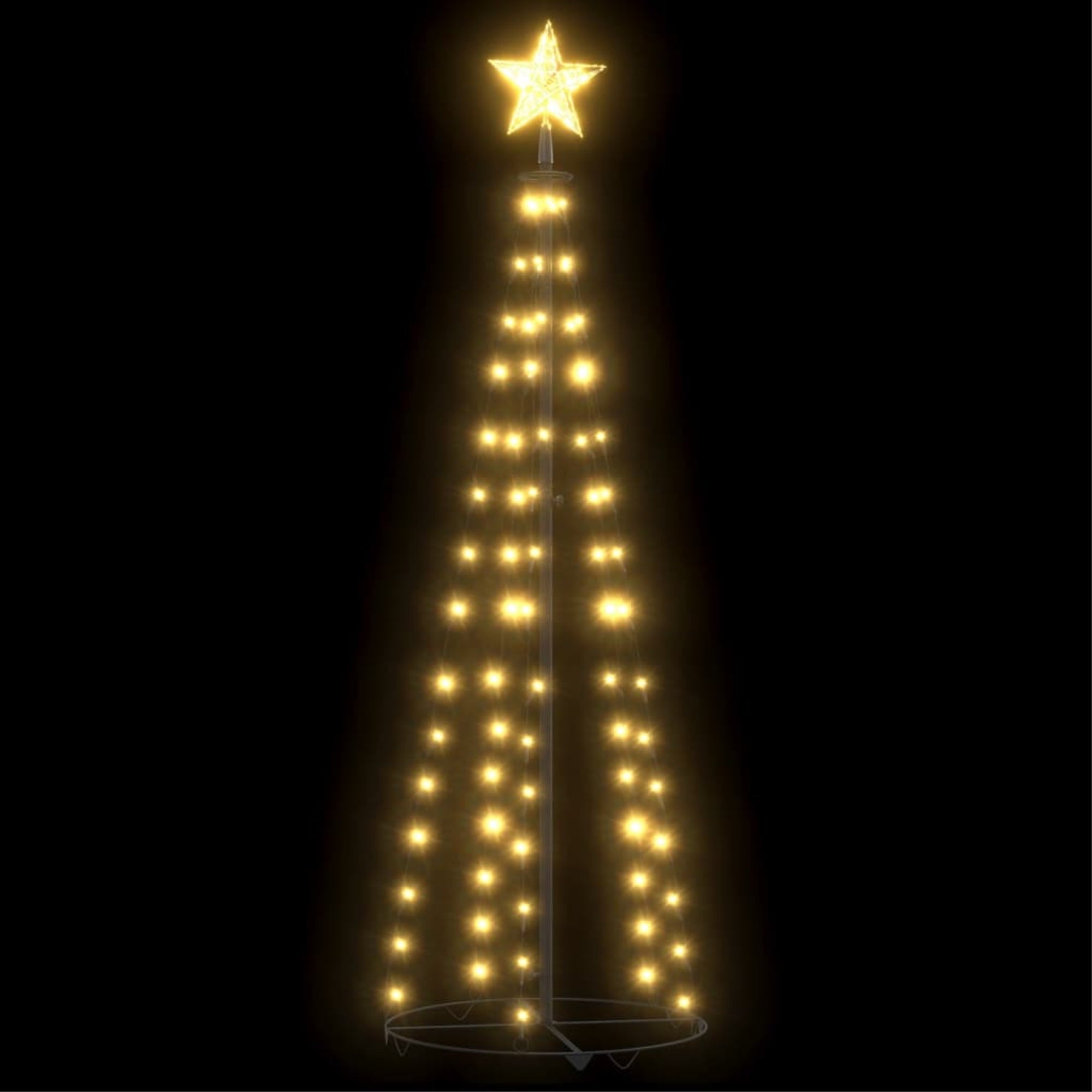 Vidaxl Christmas Cone Tree Warm White 84 Leds Decoration 19.7'X59.1'