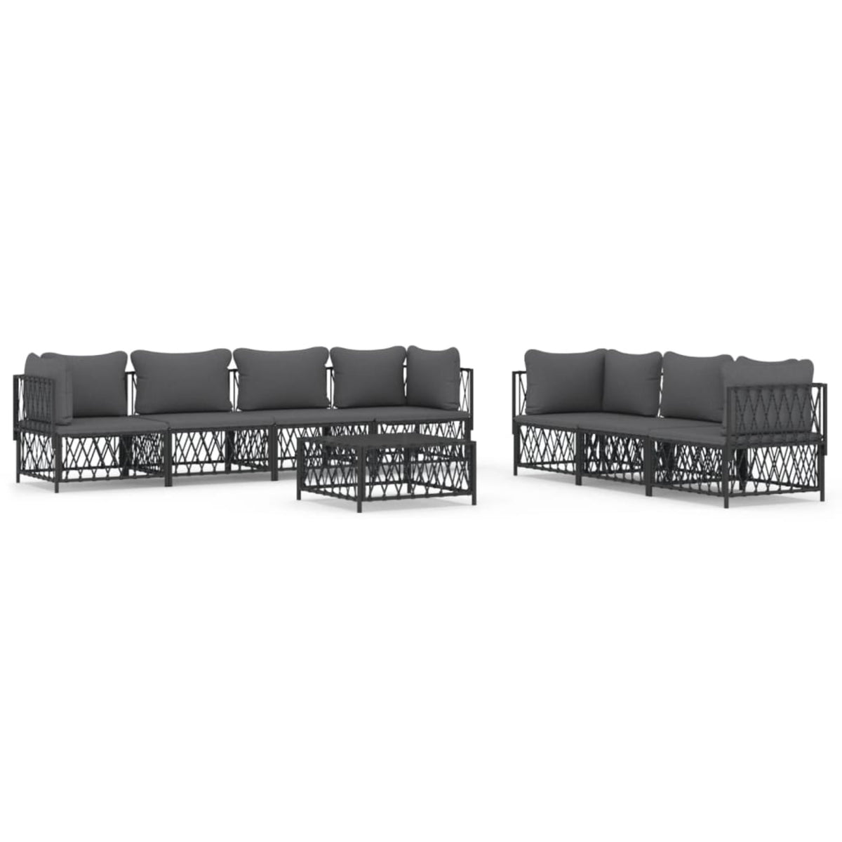 Vidaxl 8 Piece Patio Lounge Set With Cushions Anthracite Steel