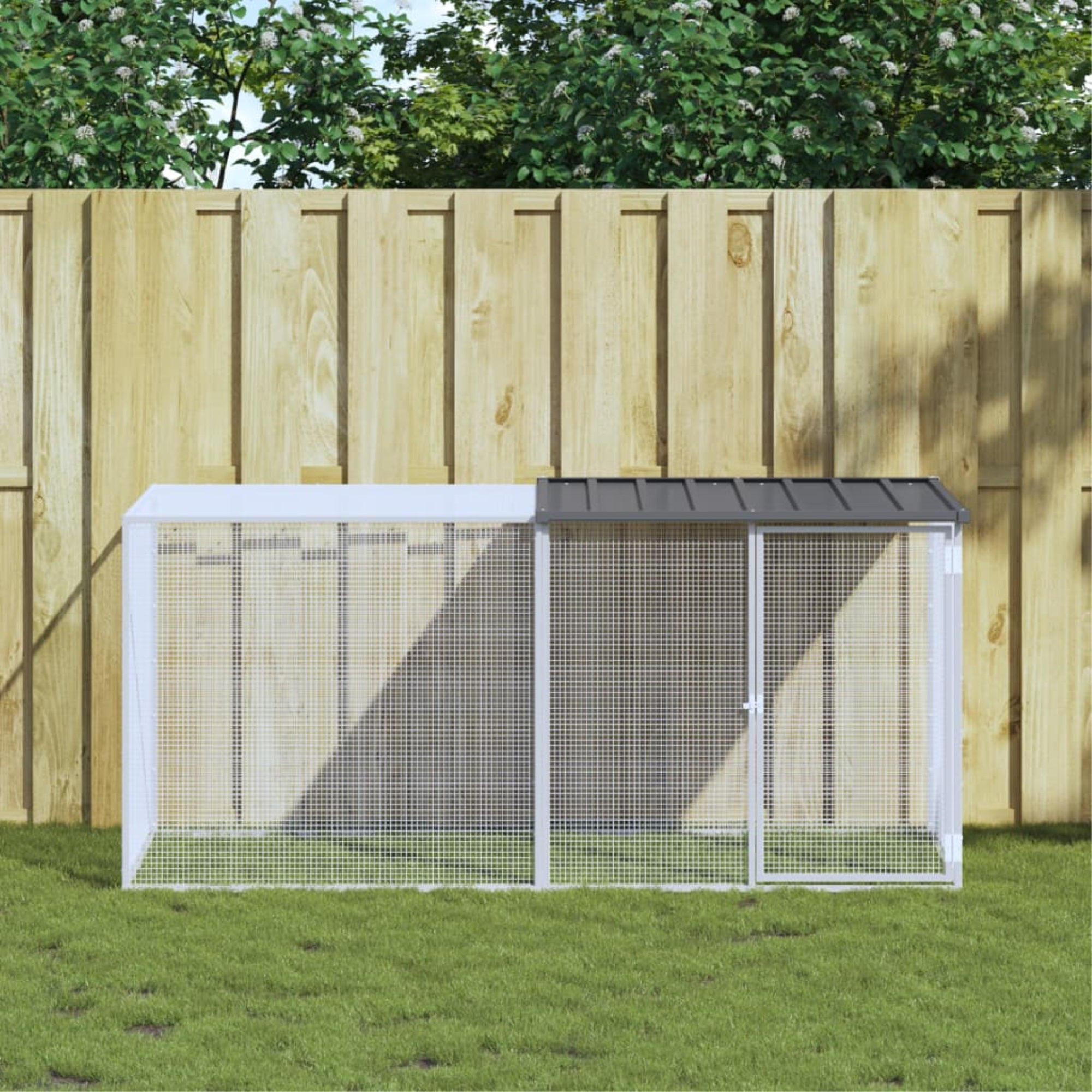Vidaxl Chicken Cage With Roof Anthracite 79.9'X38.6'X35.4' Galvanized Steel