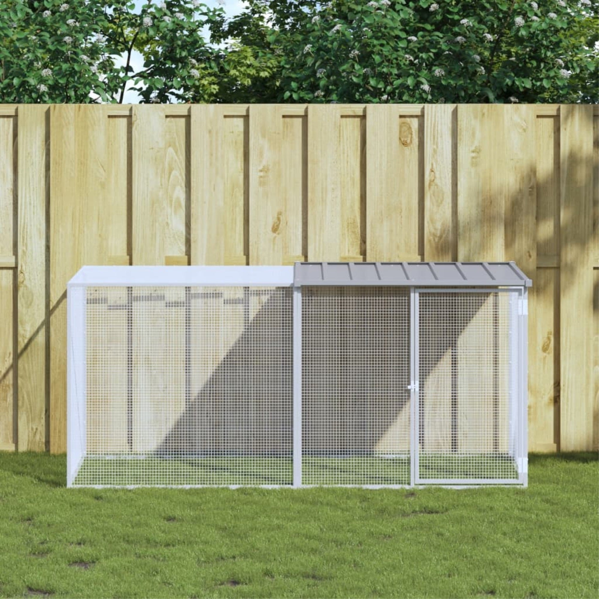 Vidaxl Chicken Cage With Roof Light Gray 79.9'X38.6'X35.4' Galvanized Steel