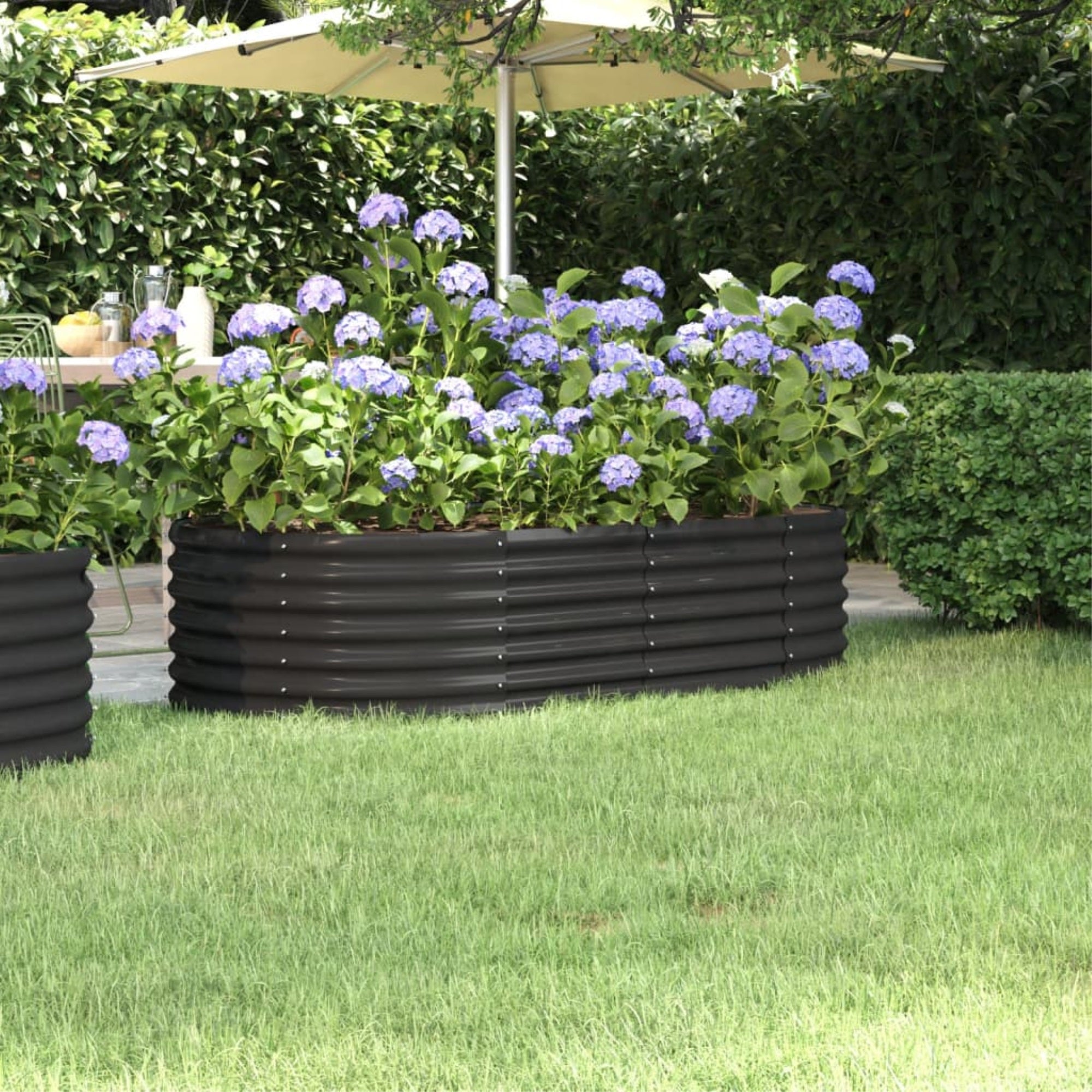 Vidaxl Garden Raised Bed Powder-Coated Steel 59.8'X31.5'X14.2' Anthracite