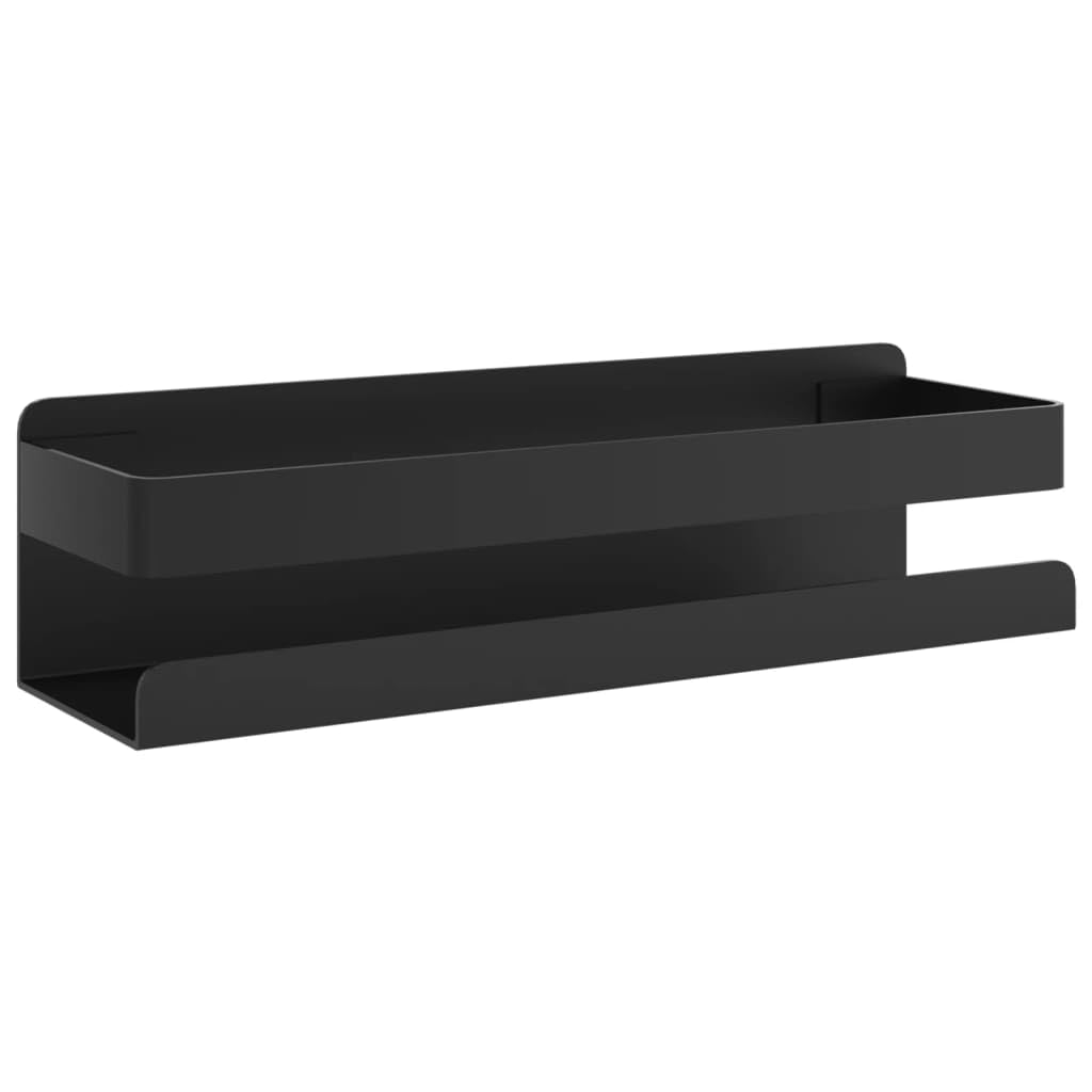 vidaXL Shower Shelf Matt Black 9.1x2.6"x2.4" Brushed 304 Stainless Steel"