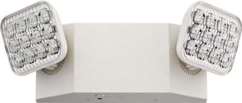 Lithonia Lighting Eu2C M6 Emergency Light With 2 Led Lamps, Square, Ivory White, Generation 3